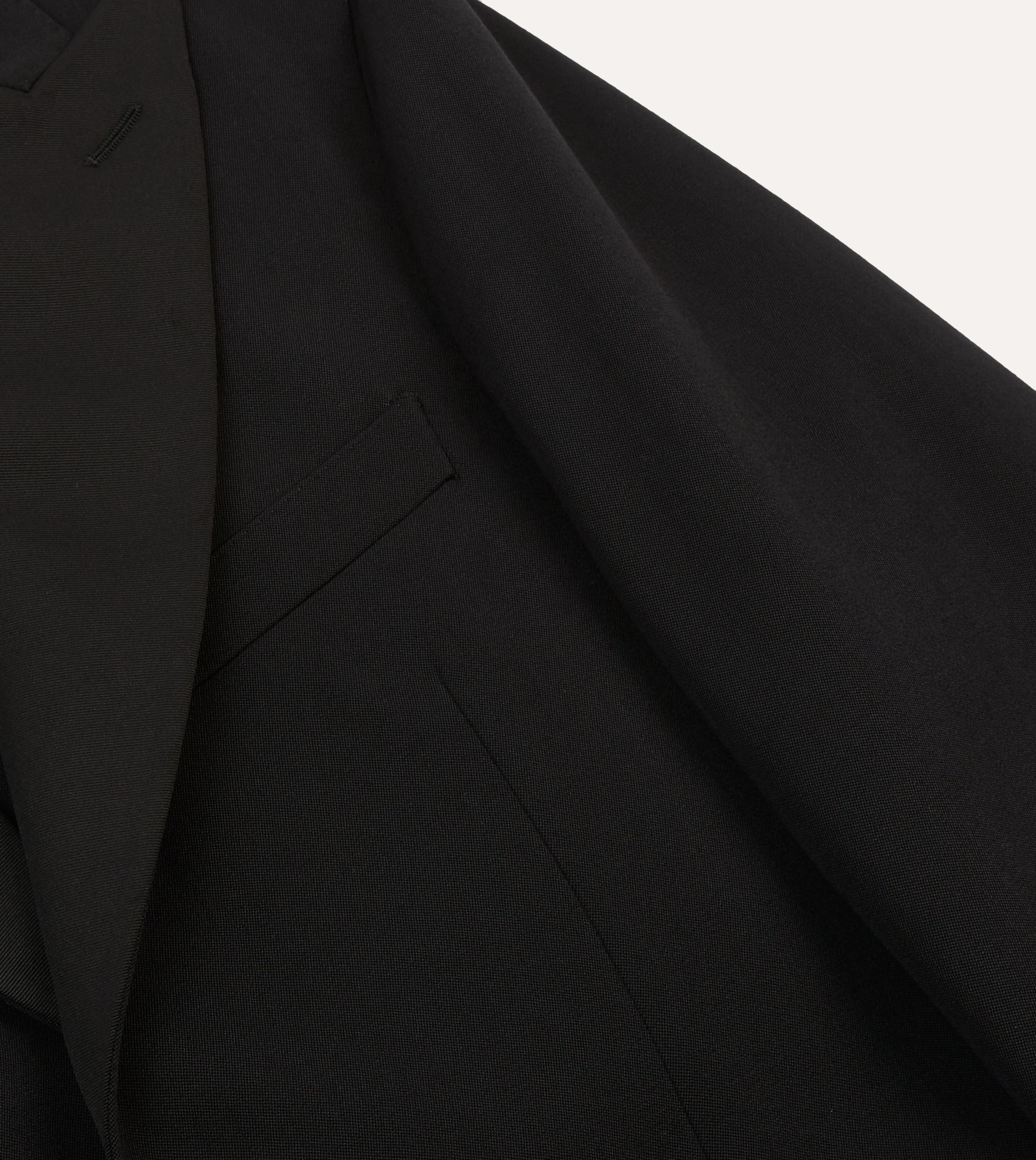 Sophisticated Layering Black Barathea Wool Dinner Jacket