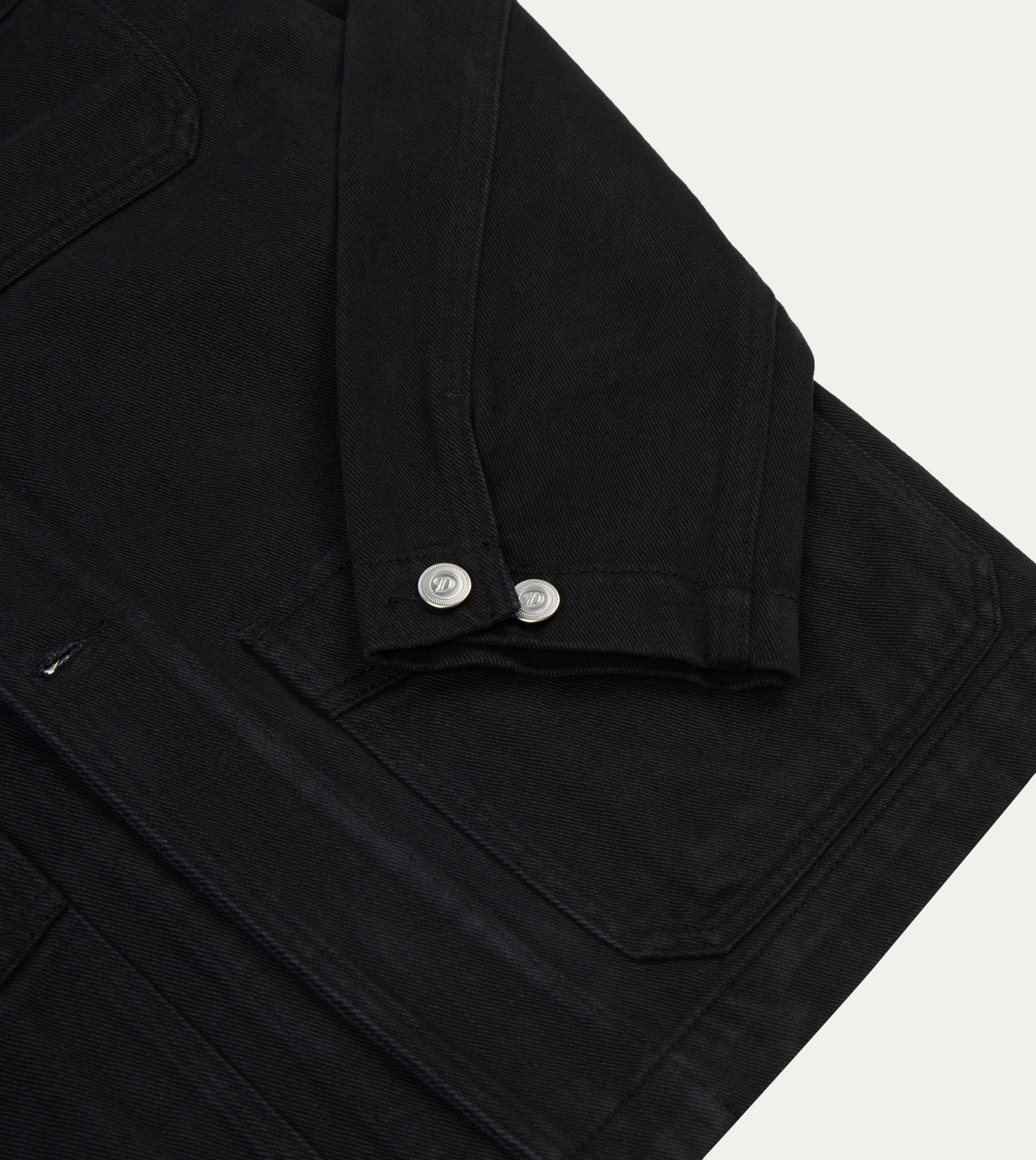 SeamSealed Construction Black Heavy Twill Cotton Five-Pocket Chore Jacket