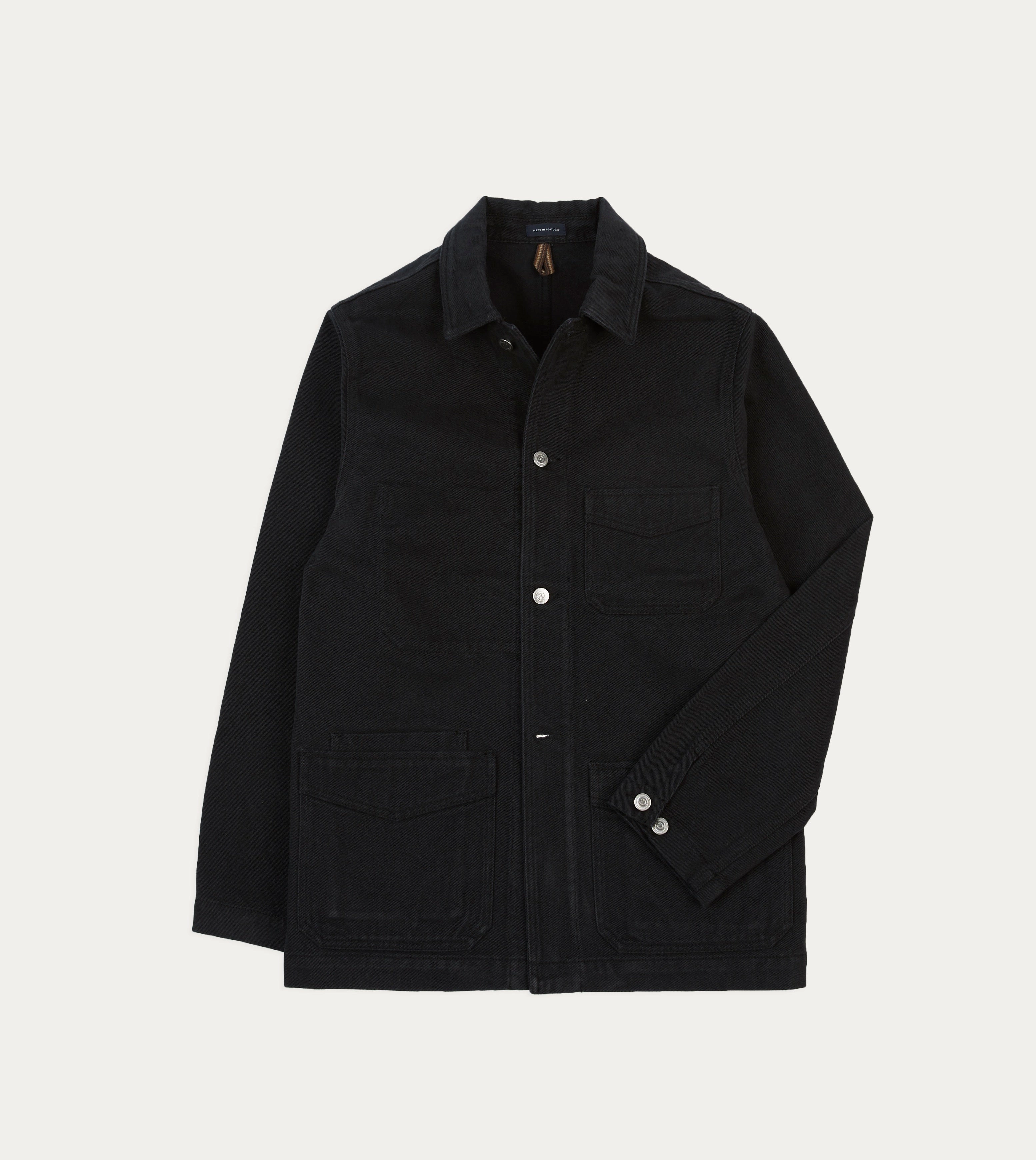 Deal Warm Outer Layer Black Heavy Twill Cotton Five-Pocket Chore Jacket