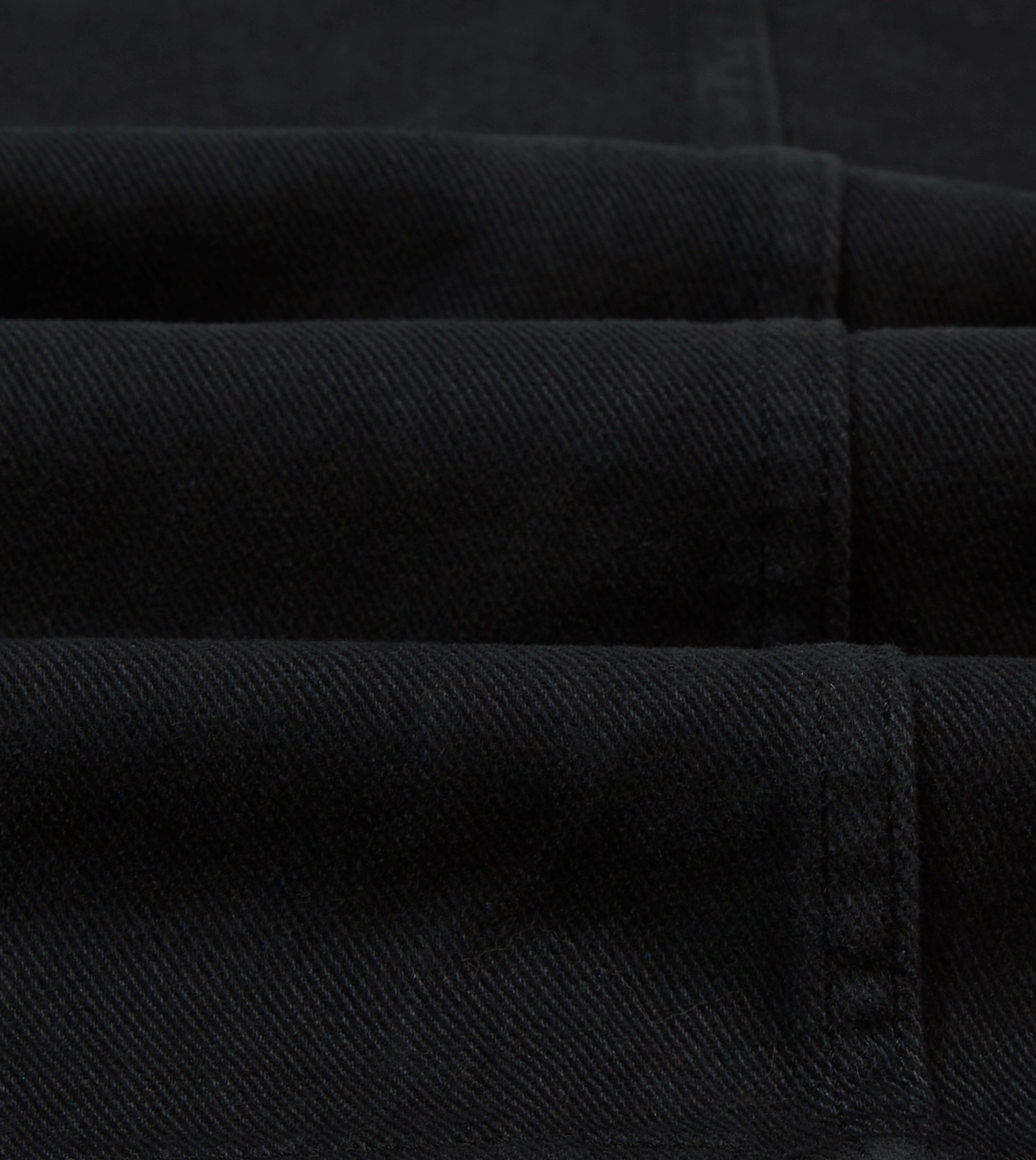 Cold-Weather Comfort Black Heavy Twill Cotton Five-Pocket Chore Jacket