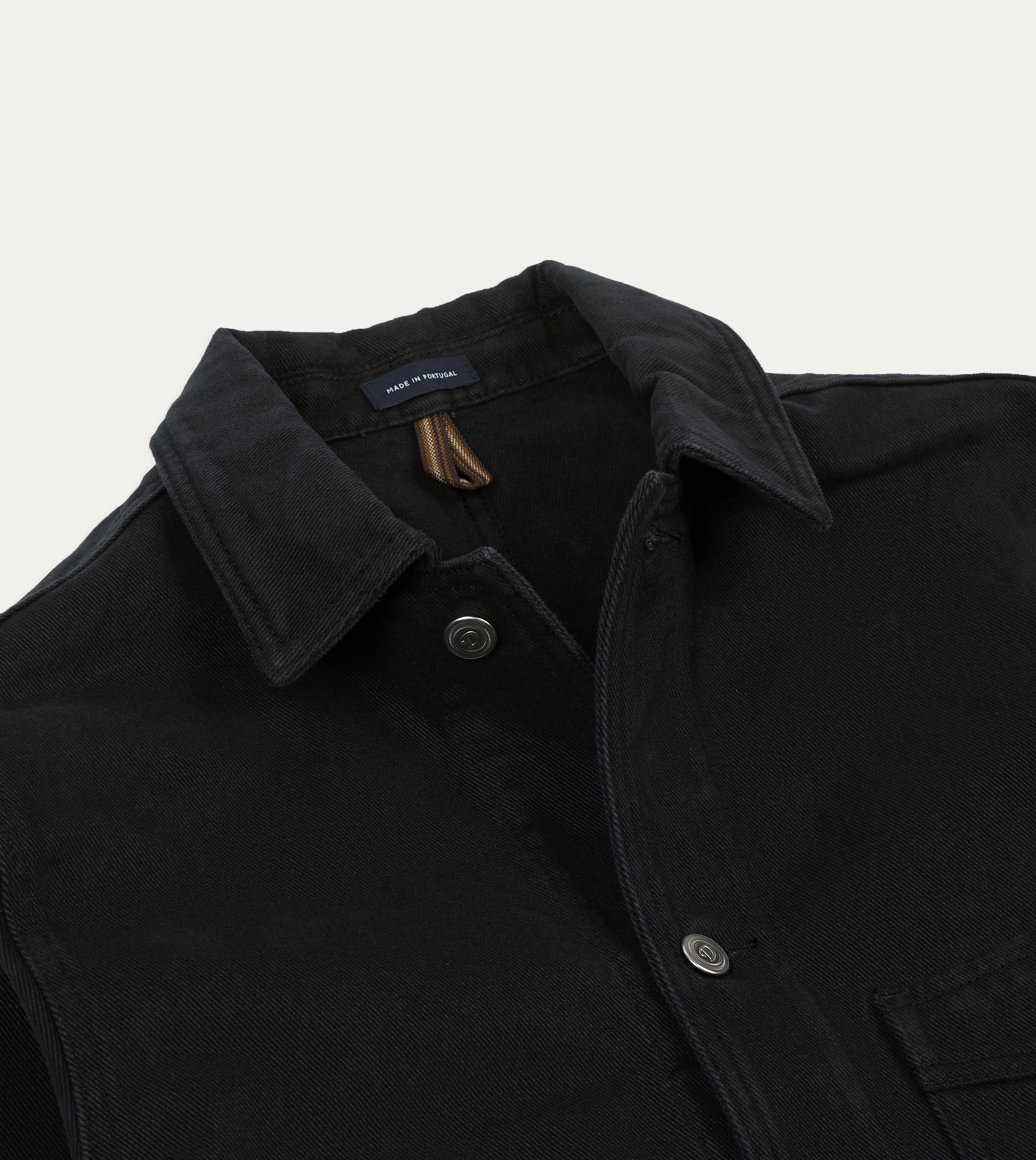 Quick Fit Black Heavy Twill Cotton Five-Pocket Chore Jacket