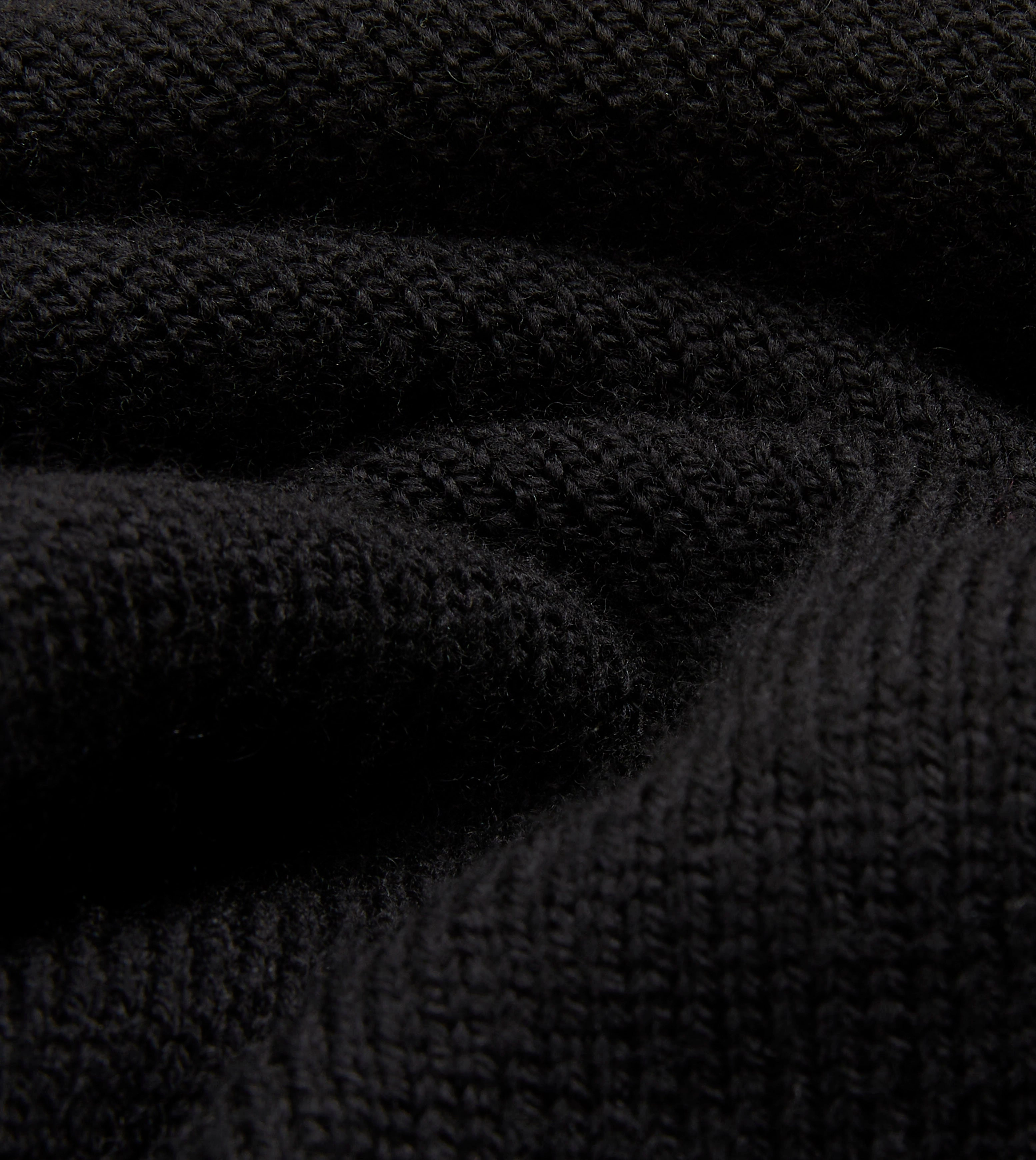 Quick drying material Black Merino Wool Knitted Polo
