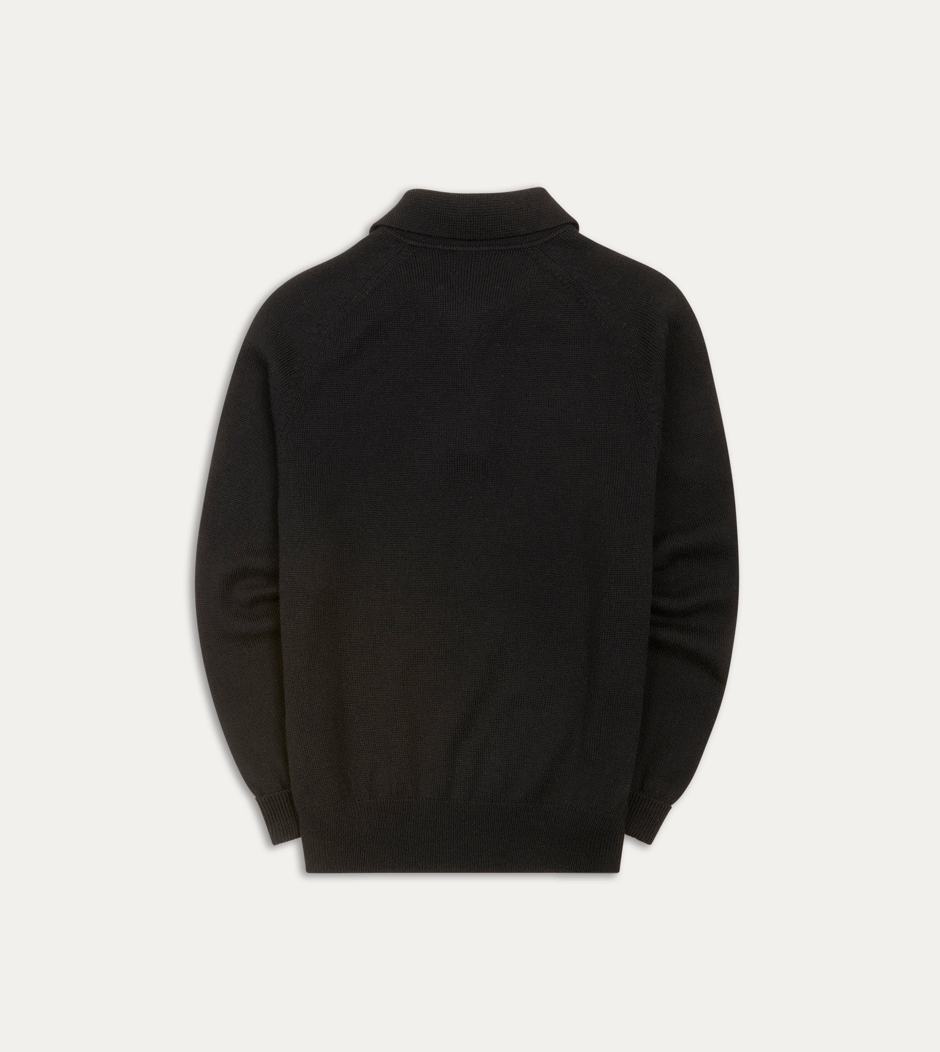 Black Merino Wool Knitted Polo Chill Proof