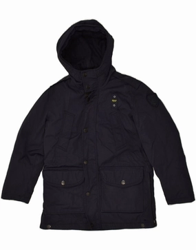 Announce elderly people BLAUER Boys Hooded Windbreaker Coat 9-10 Years Navy Blue Polyester