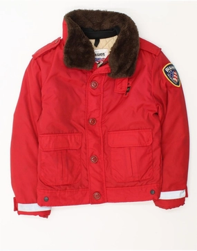Assignment gear up BLAUER Boys Padded Jacket 11-12 Years Red Polyester