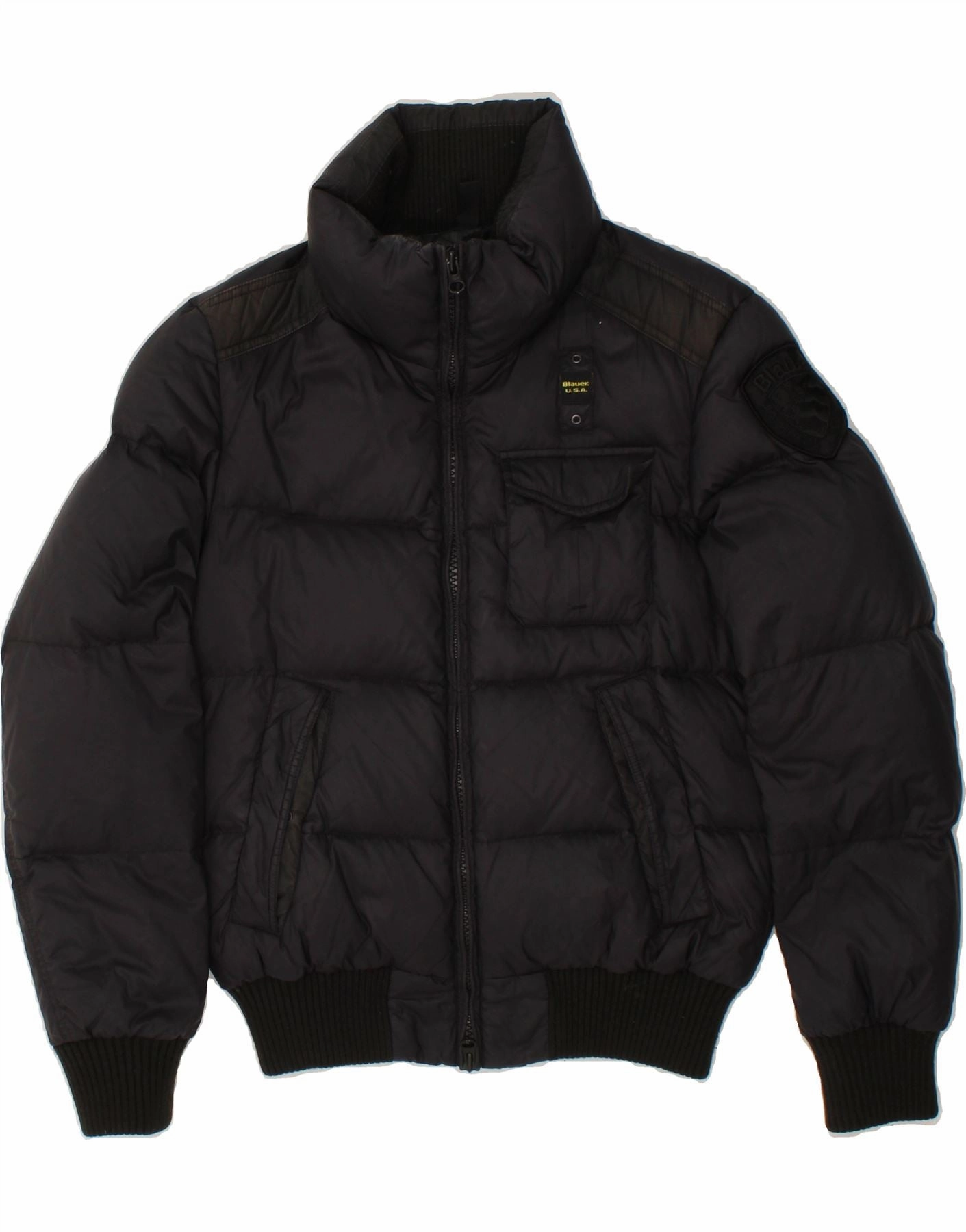 BLAUER Boys Padded Jacket 13-14 Years Black Polyamide PreShrunk Cotton Blend Reunion