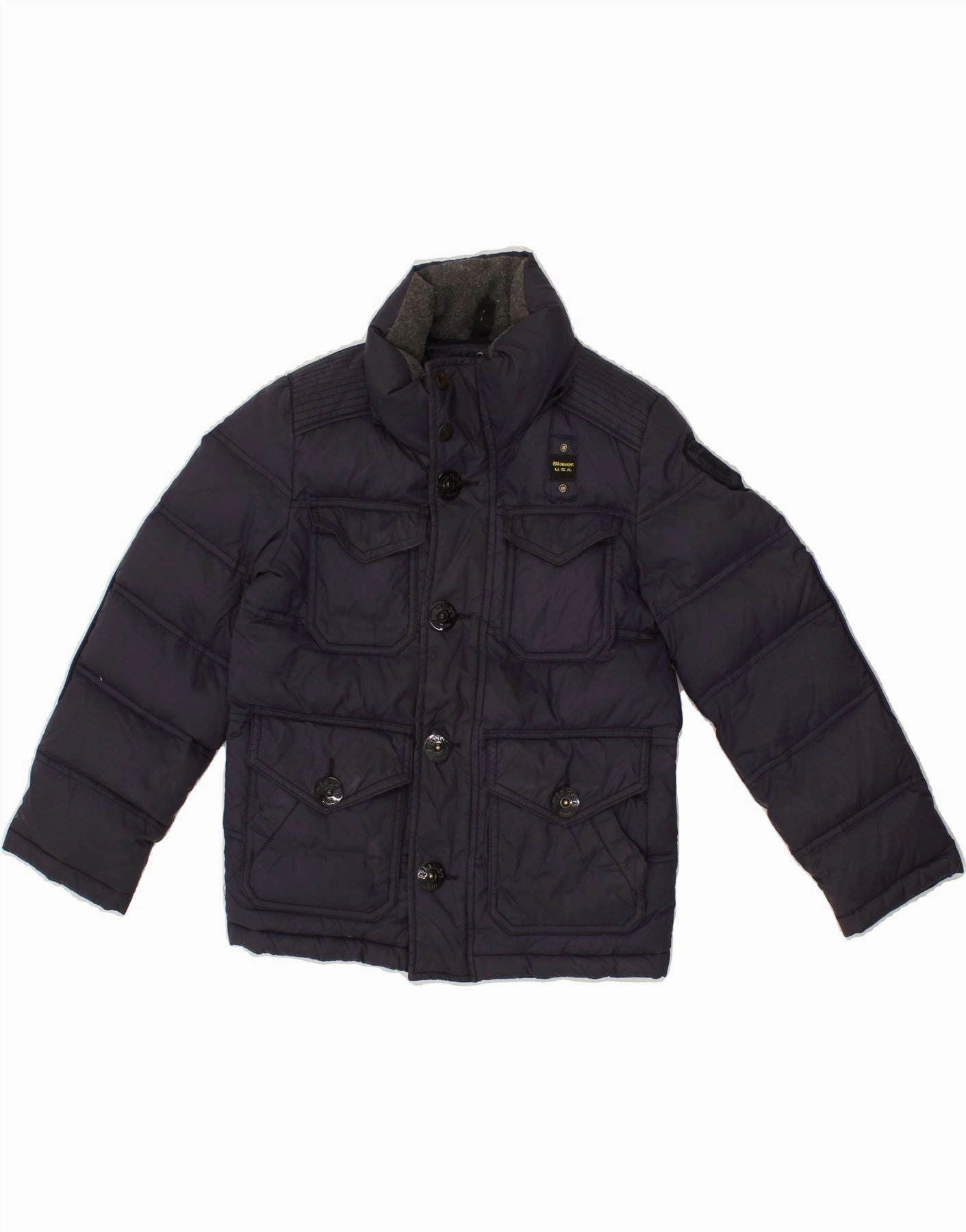 Weather Coat Rugged Outer Shell BLAUER Boys Padded Jacket 7-8 Years Navy Blue Polyamide