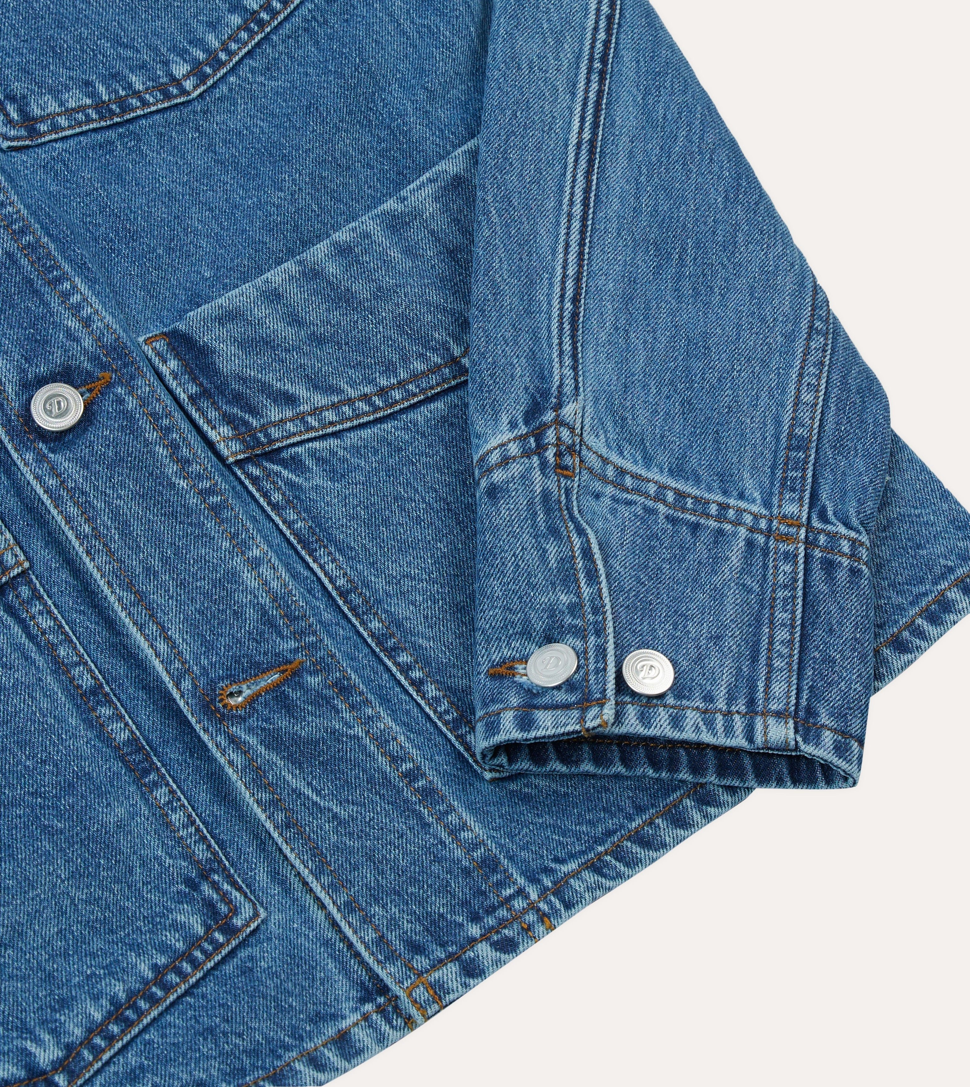 Bleach Wash Denim Work Jacket Lightweight Packable Build Heavy Duty Zippers