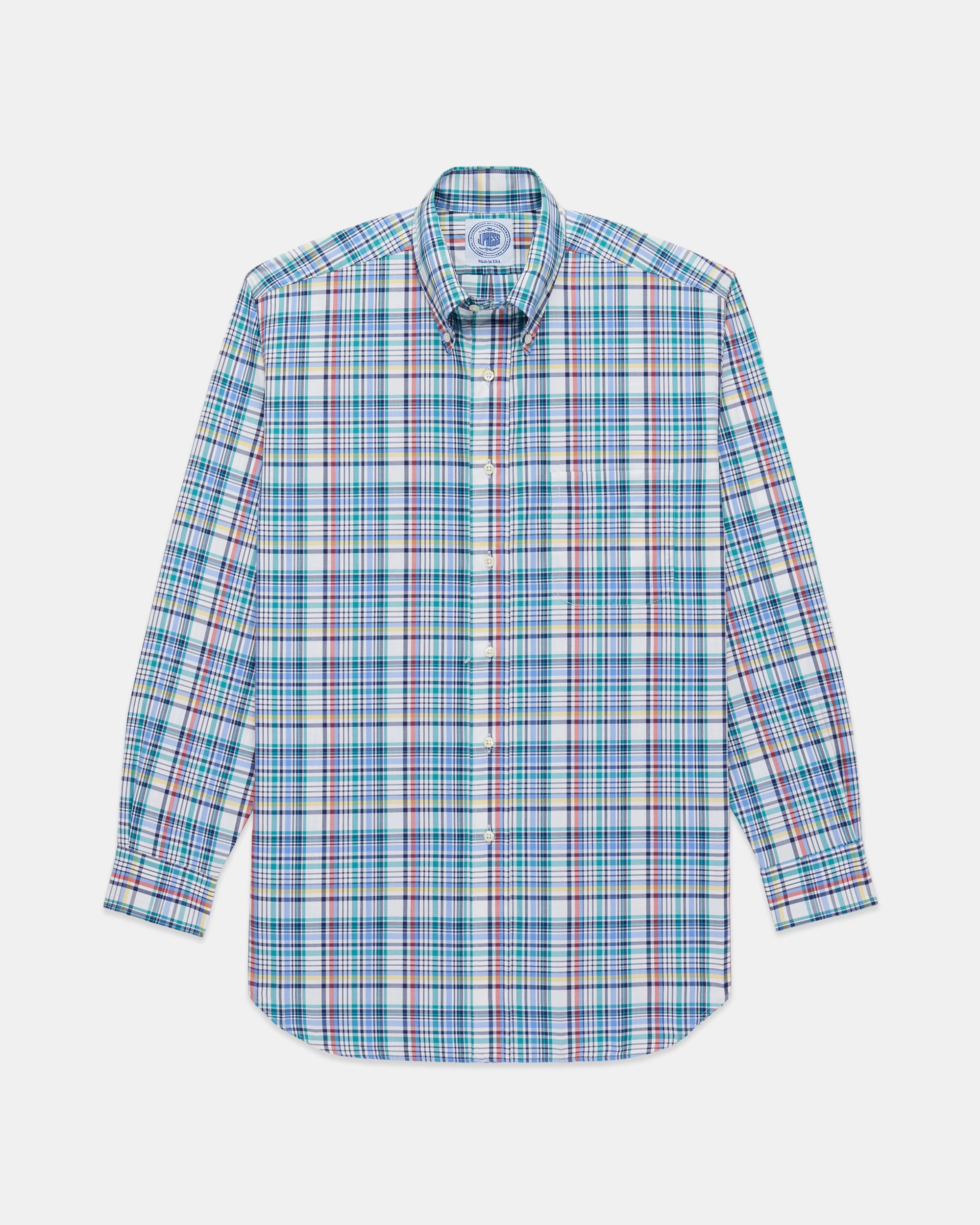 Blue & Red Plaid Button Down Sport Shirt - Classic Fit elegant design