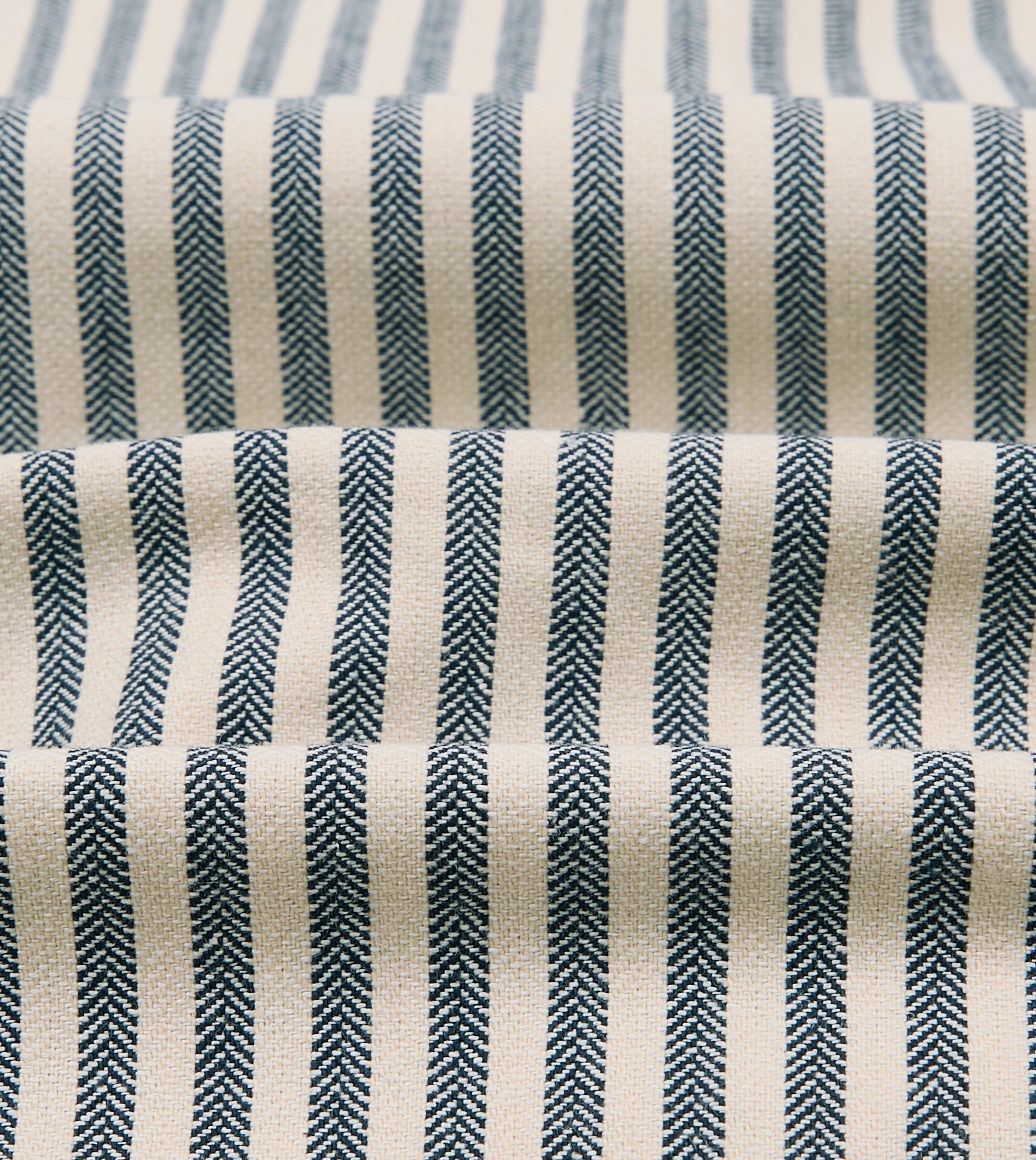 Involve Blue and Ecru Stripe Cotton-Linen Deck Chore Jacket