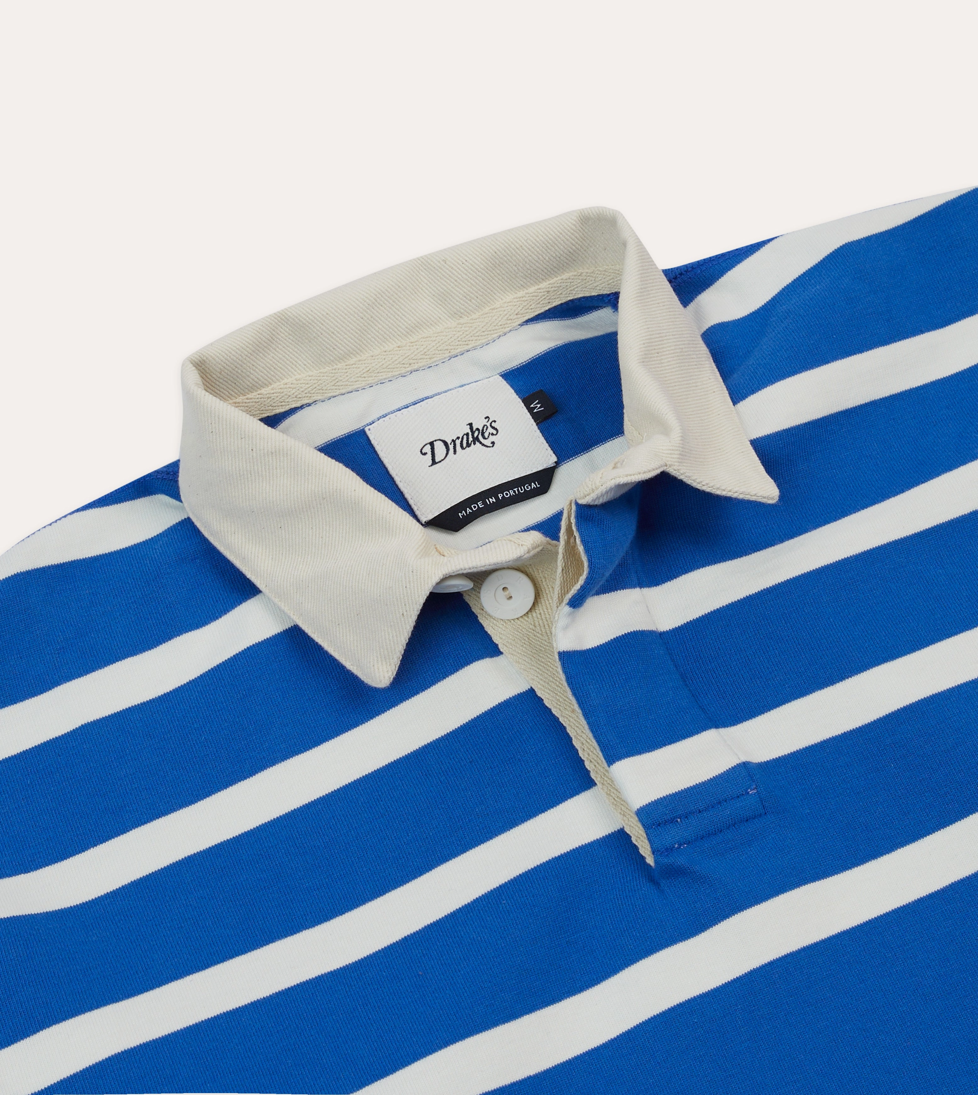 Bold Graphics Blue and White Dual Stripe Cotton Rugby Shirt