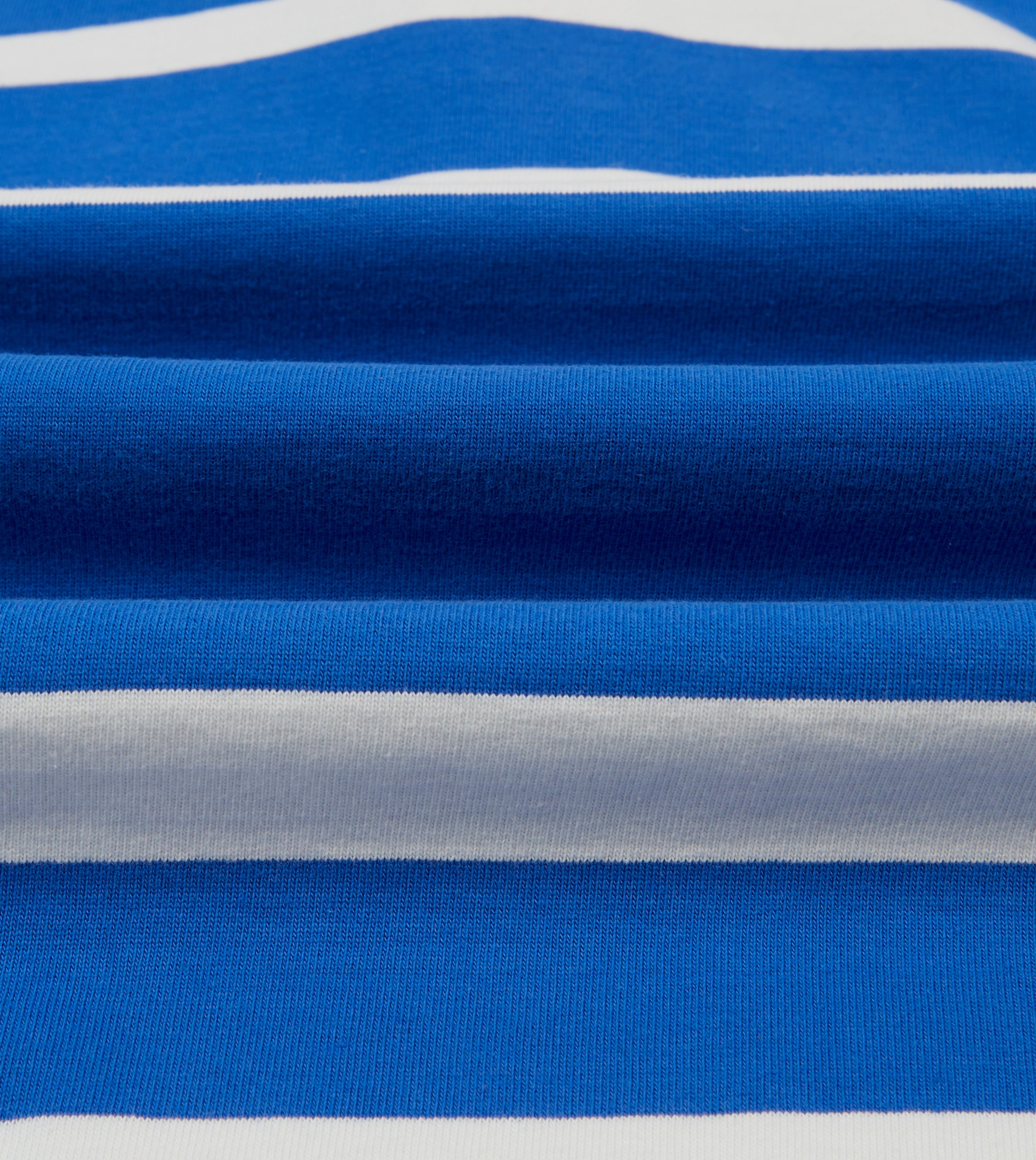 Versatile Look Blue and White Dual Stripe Cotton Rugby Shirt