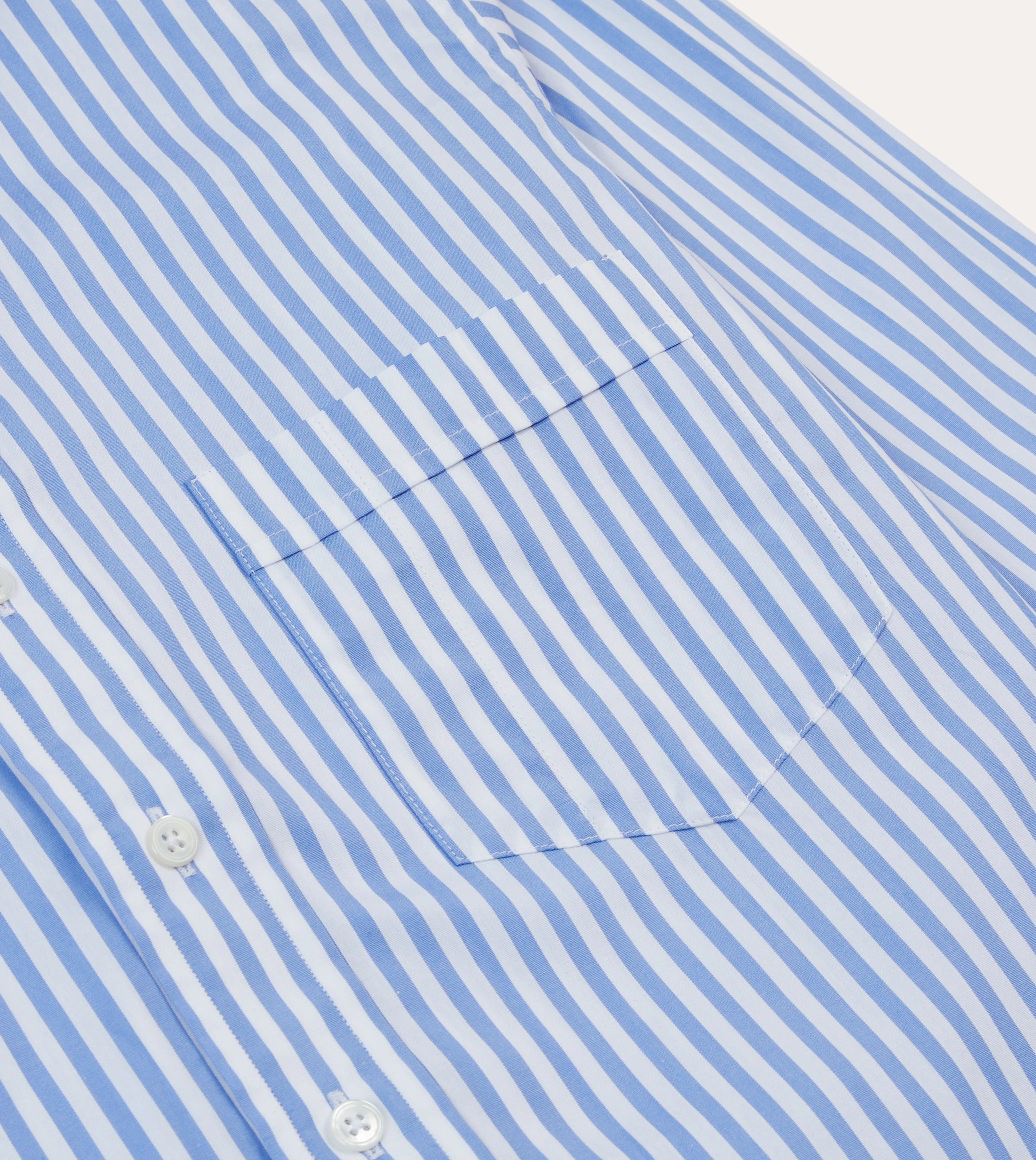 Bold colors Blue Bengal Stripe Cotton Poplin Button-Down Shirt
