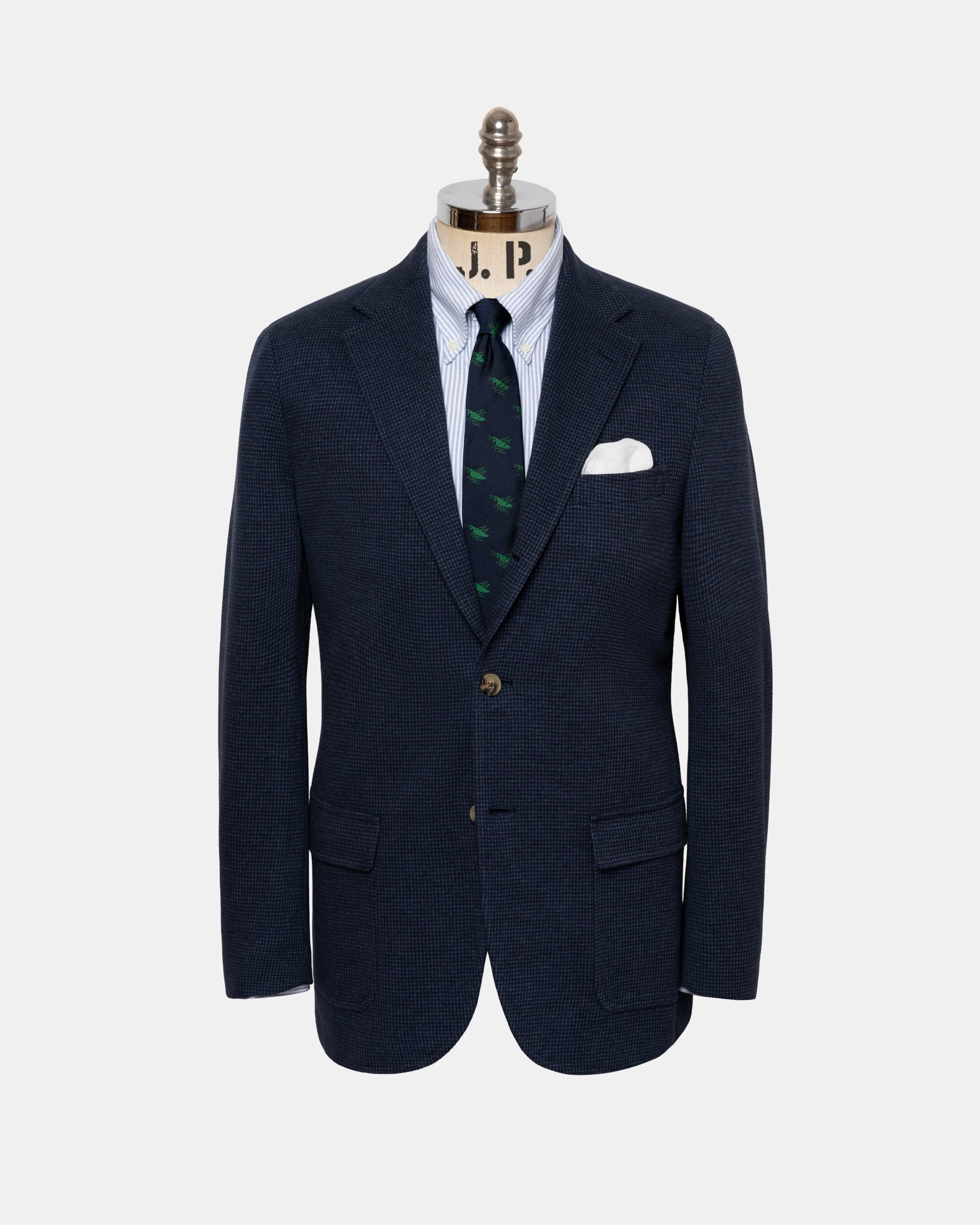 Blue Check Knit Sport Coat Comfortable Wear Versatile Fit