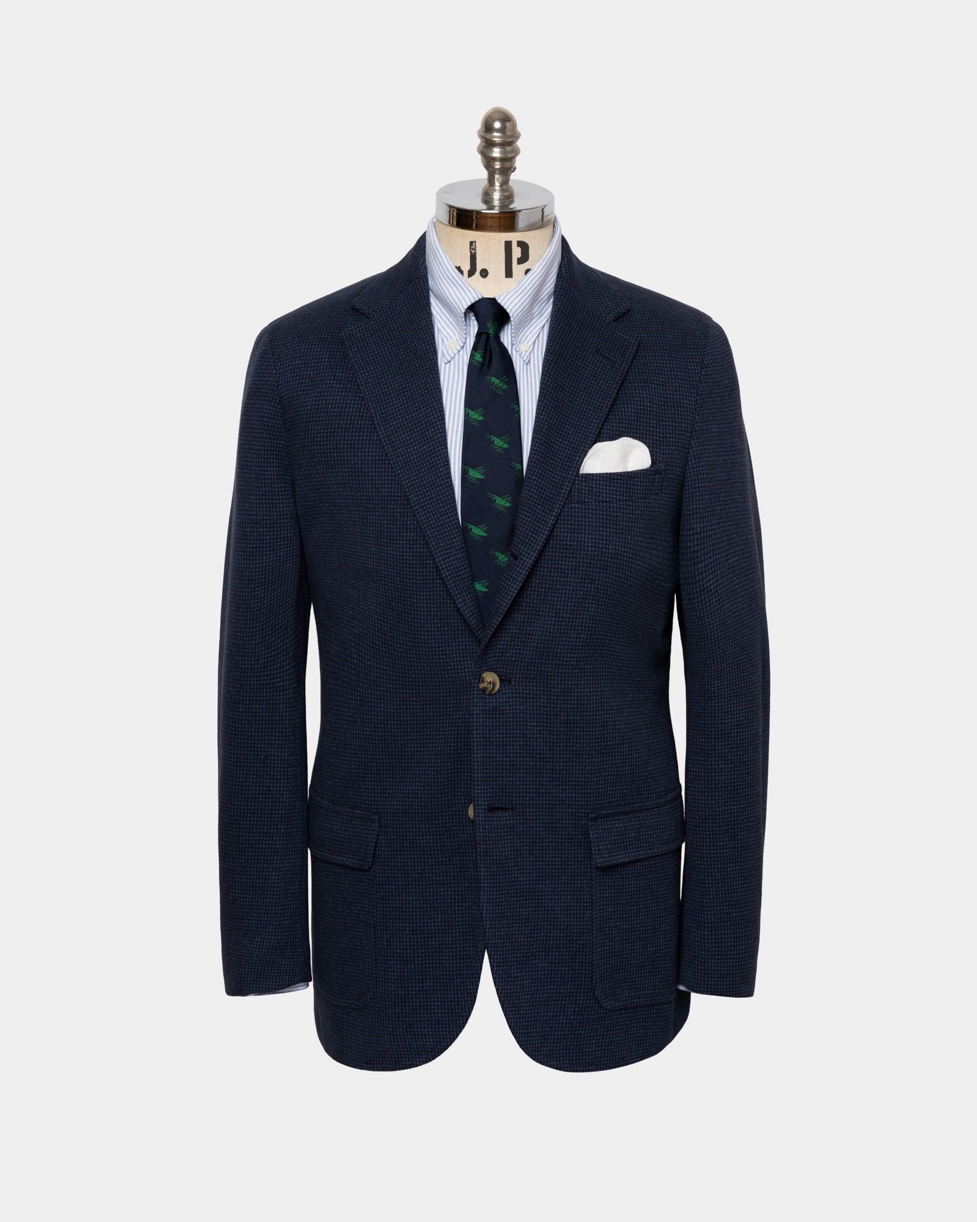 Perfectly Fitted Relaxed Comfort Wear Blue Check Knit Sport Coat