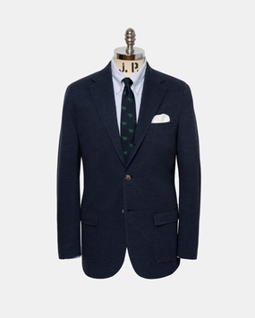 Perfectly Fitted Relaxed Comfort Wear Blue Check Knit Sport Coat