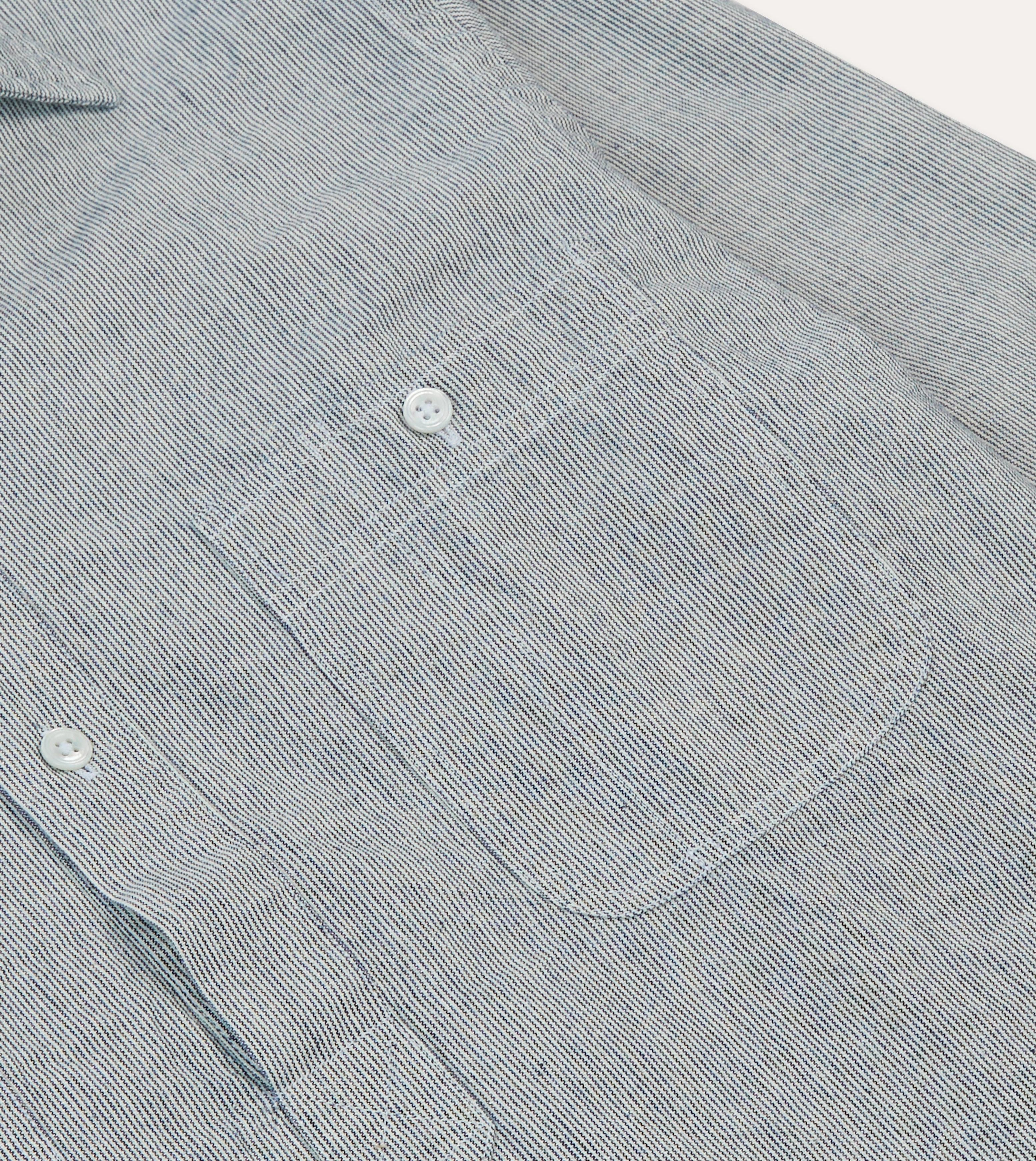 Social Meetup Non Iron Material Blue Hickory Stripe Cotton Long Point Collar Popover Shirt