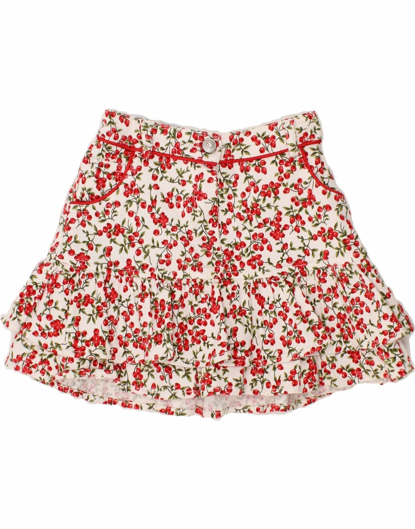 Soft touch evening dress Smart Layers BLUMARINE Girls A-Line Skirt 5-6 Years W22  Red Floral Cotton