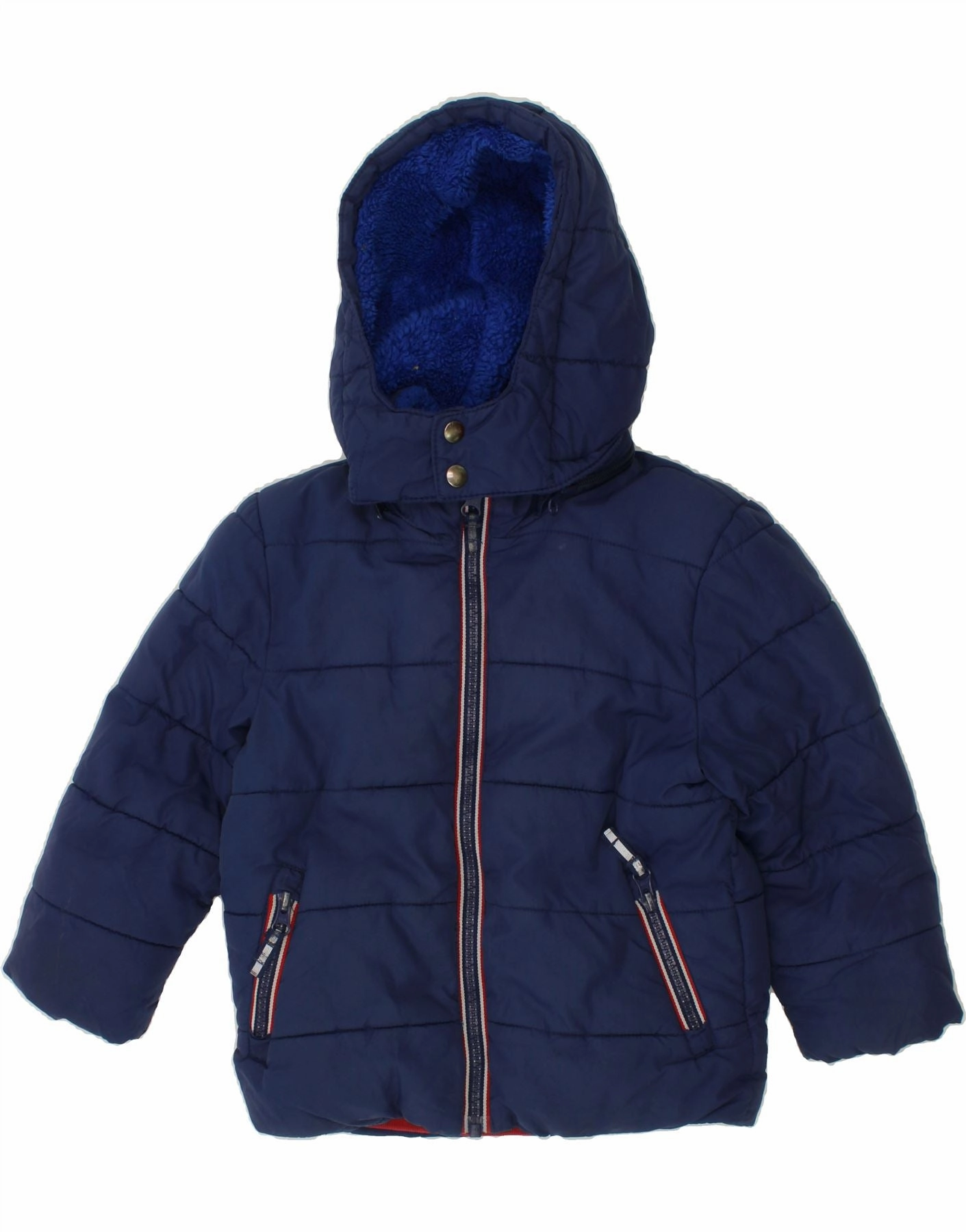 Outdoor Fit BODEN Boys Hooded Padded Jacket 3-4 Years Navy Blue Polyester