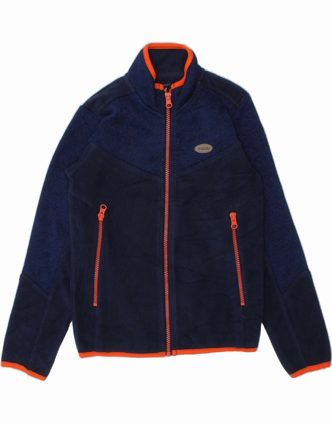 suitable for volunteer work mountain scene BRUGI Boys Fleece Gilet 8-9 Years Navy Blue Colourblock