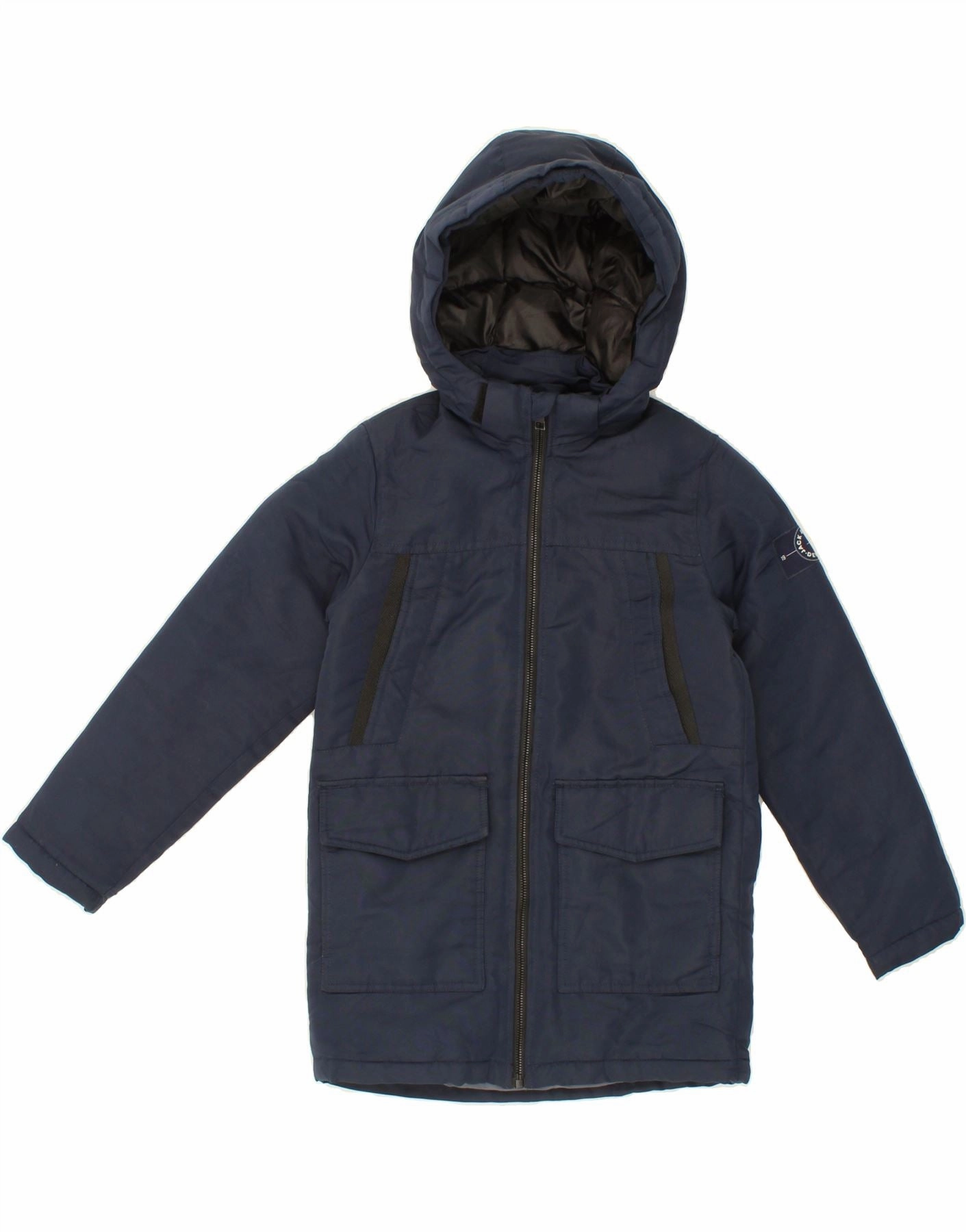 Pink JACK & JONES Boys Hooded Padded Jacket 9-10 Years Navy Blue Polyester