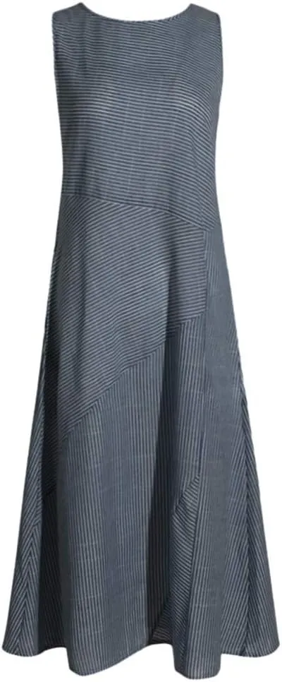 Boho Dress for Women Linen Dress 2025 Summer Sun Sleeveless Going Out Maxi Long Dresses with Pockects
