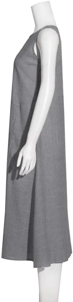Boho Dress for Women Linen Dress 2025 Summer Sun Sleeveless Going Out Maxi Long Dresses with Pockects