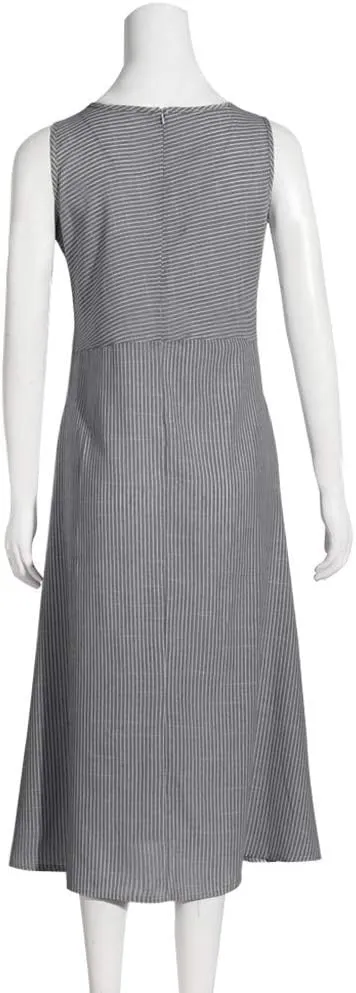 Boho Dress for Women Linen Dress 2025 Summer Sun Sleeveless Going Out Maxi Long Dresses with Pockects