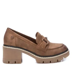 Women's Heeled Moccasins In Camel Elegant Look