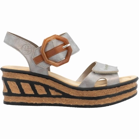 Simple Rise Women's Wedge Sandals In Grey/cayenne Synthetic