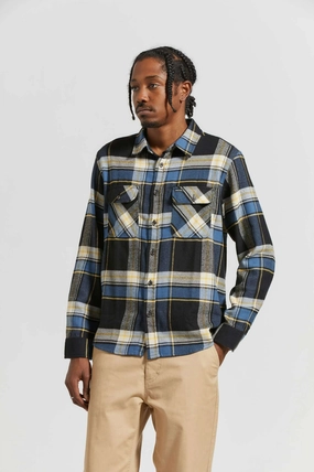 Bowery L/S Flannel - Joe Blue Plaid Tagless Design Winter Fashion