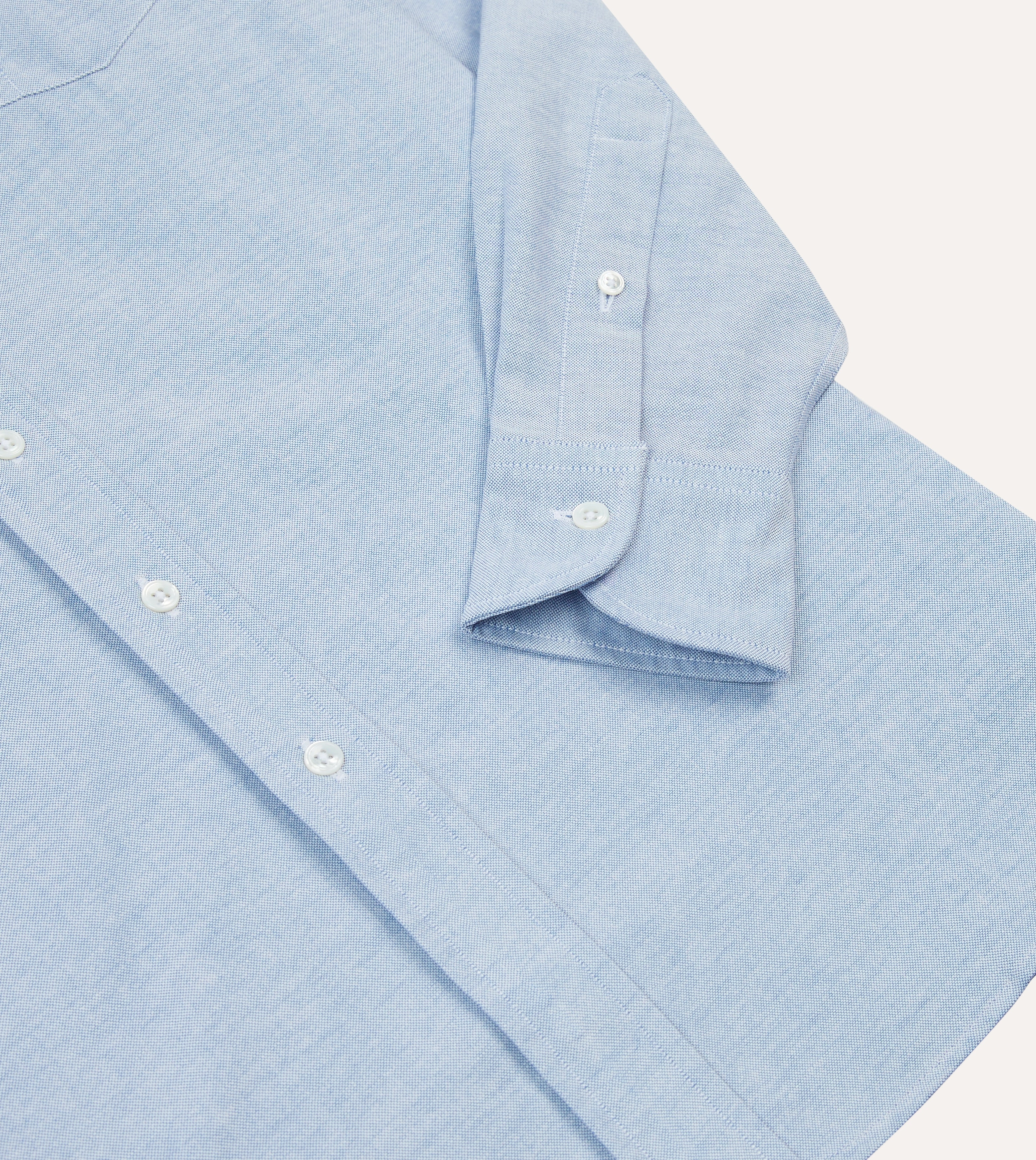 Seasonal Wardrobe Blue Cotton Oxford Cloth Long Point Collar Shirt