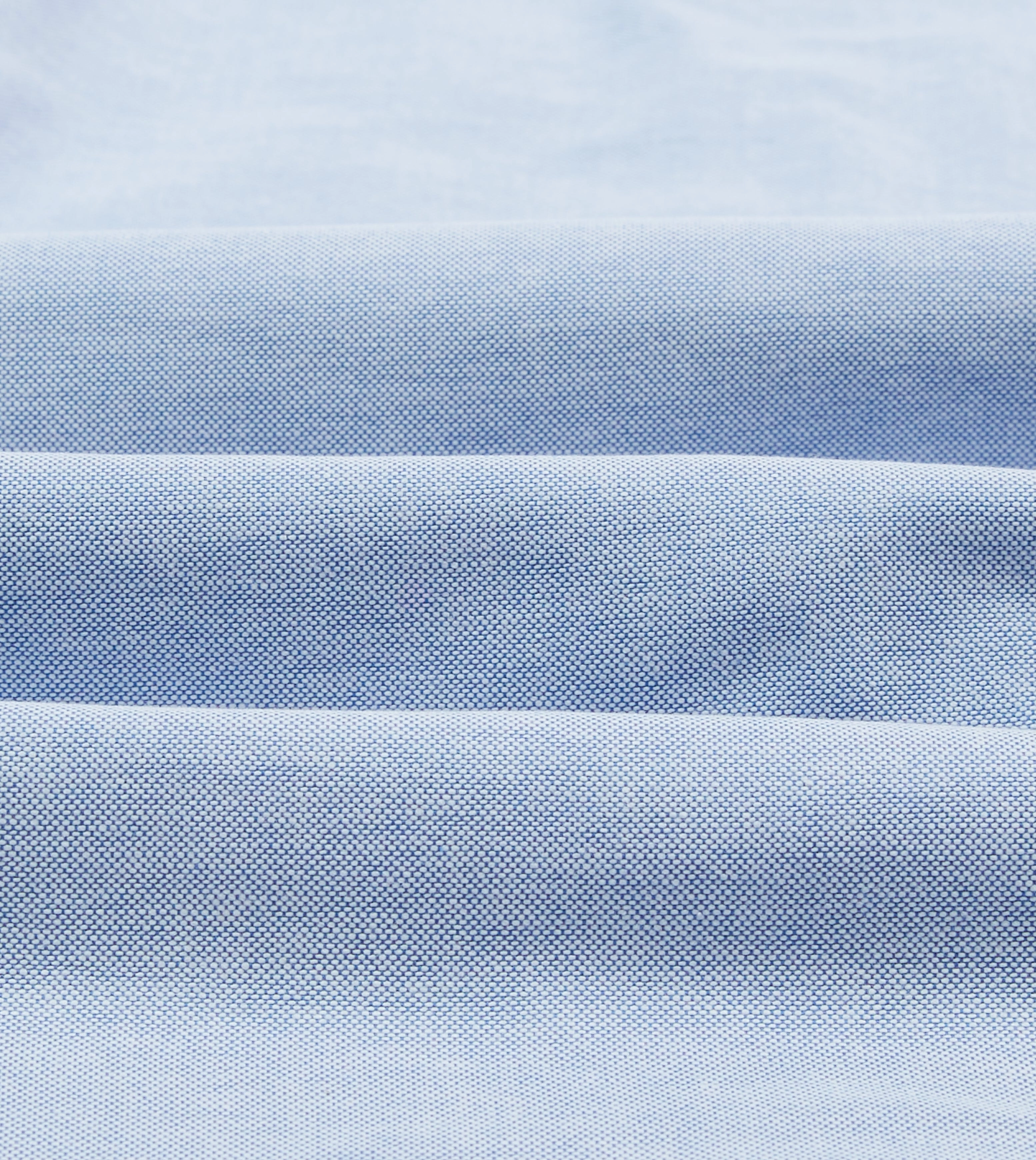 Blue Cotton Oxford Cloth Long Point Collar Shirt Moisture wicking Graphic Art