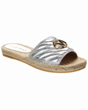 Suede Touch Valentino by Mario Valentino Clavel Leather Espadrille Sandal