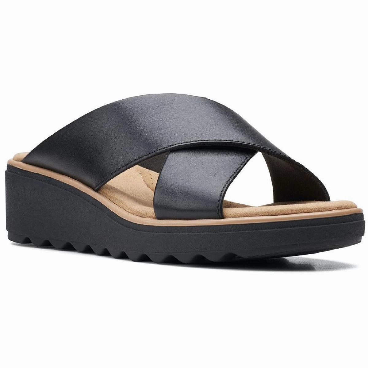Jillian Gem Womens Comfort Insole Slip On Wedge Sandals Space Glow Wide fit