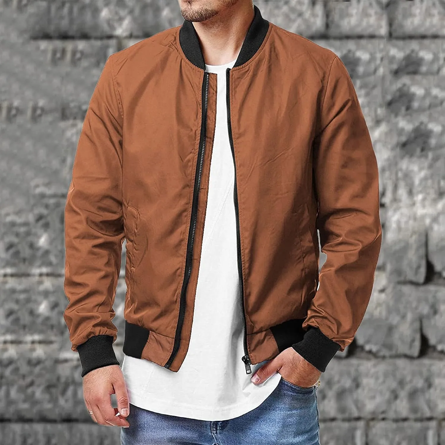 Bomber Jacket Men Mens Bomber Jacket Lightweight Slim Fit Softshell Windbreaker