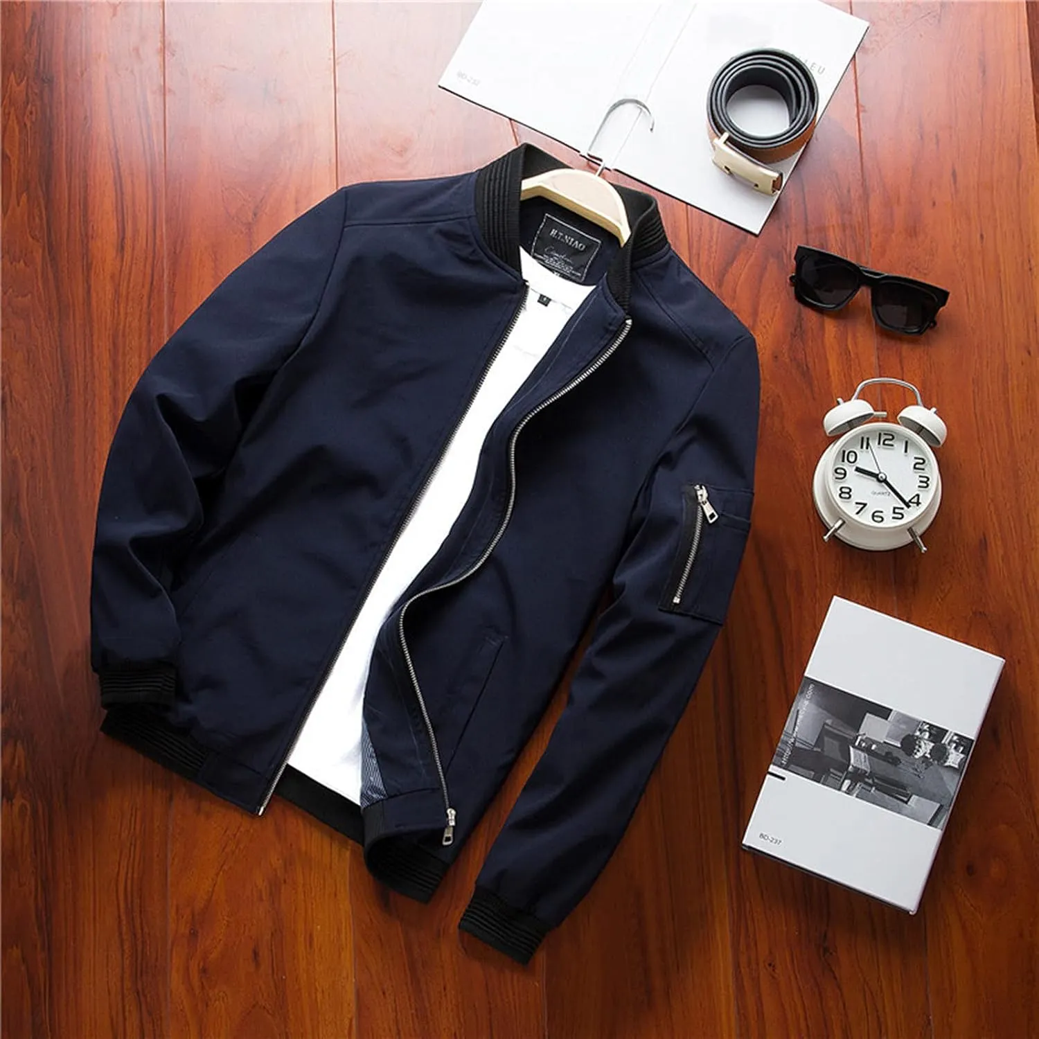 Bomber Jacket Men Men's Slim Fit Lightweight Softshell Flight Bomber Jacket Coat
