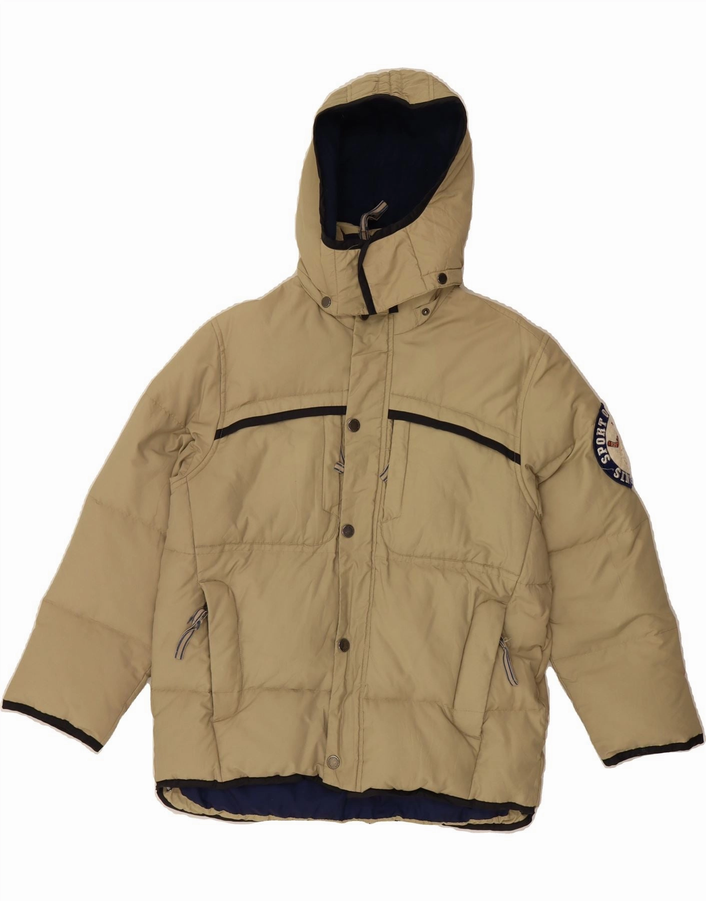 INVICTA Boys Hooded Padded Jacket 11-12 Years Beige Polyester Christmas ElasticWaistband