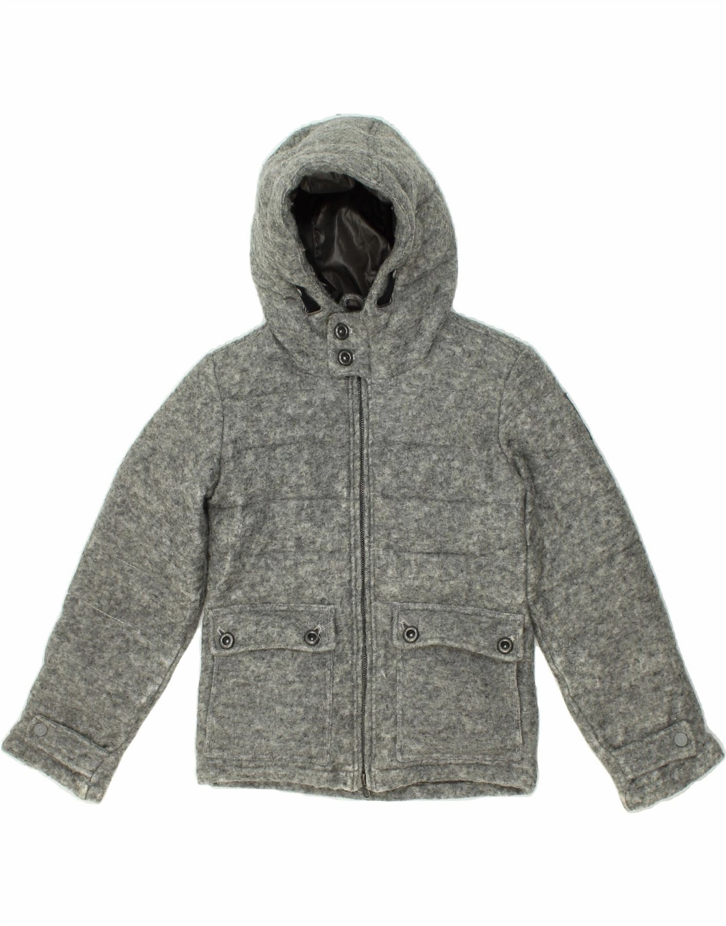 BOMBOOGIE Boys Hooded Windbreaker Jacket 7-8 Years Grey Stylish Design
