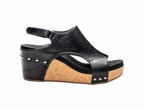 Women's Carley Smooth Sandals In Black Zip Fit Casual Shift