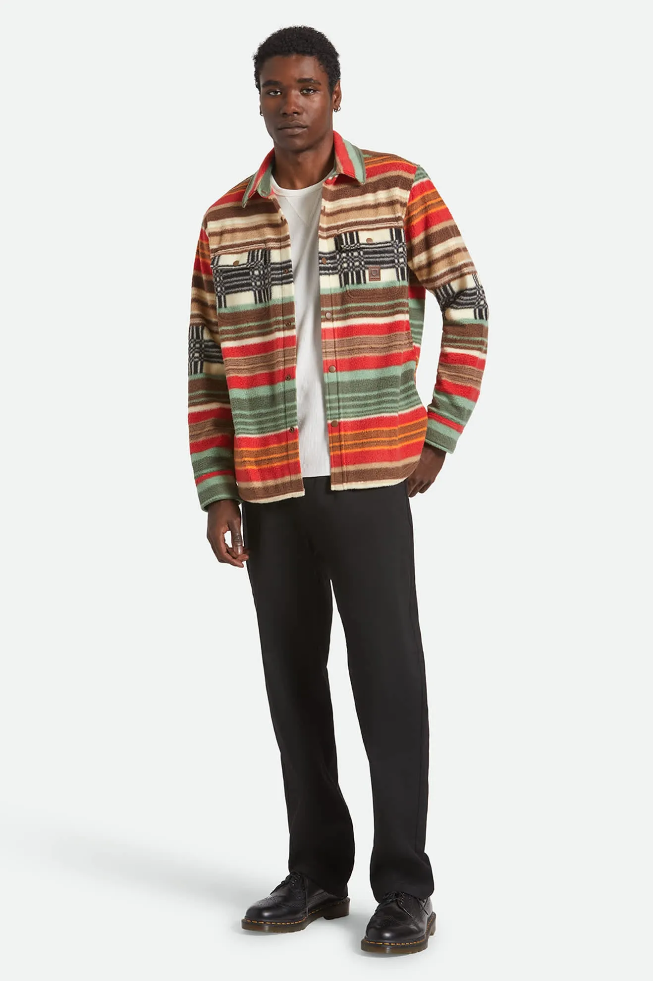 Bowery Arctic Stretch Fleece - Multi Blanket Stripe Breathable Cotton Multi Layer Stitching