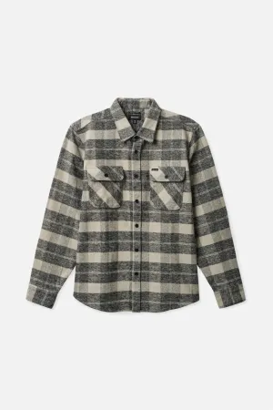 Bowery Heavyweight Flannel - Black/Charcoal Athleisure Wear Polished Placket