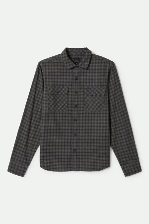 Slim Silhouette All Day Comfort Tech Bowery Lightweight Ultra Soft L/S Flannel - Charcoal/Ray Flower/Black