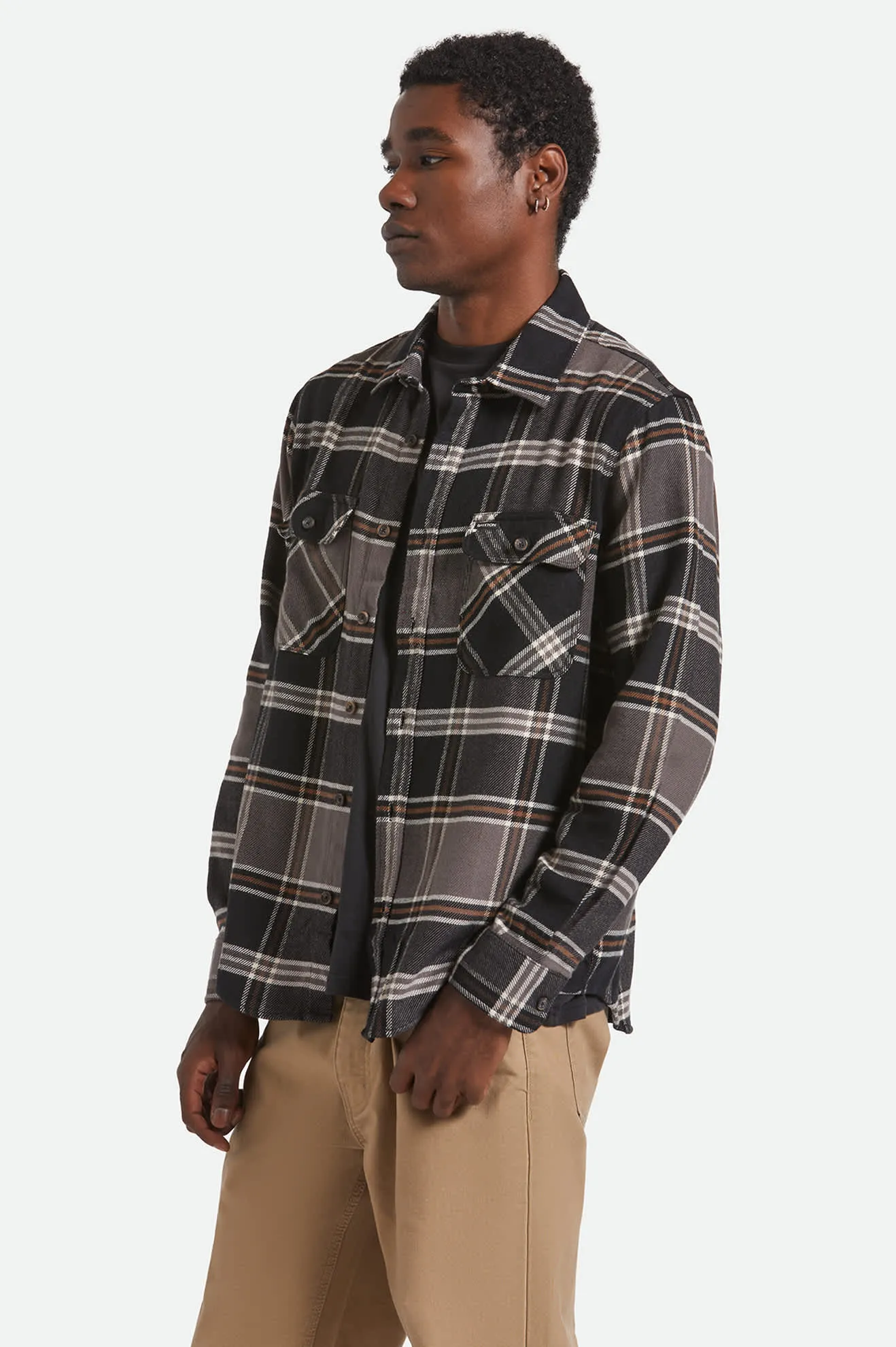 Runway Inspired Bowery L/S Flannel - Black/Charcoal/Pinecone