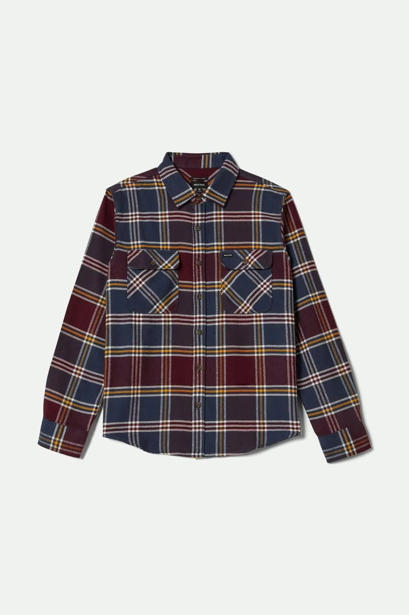 bohemian flair Ombre look Bowery L/S Flannel - Mood Indigo/Port/Saffron
