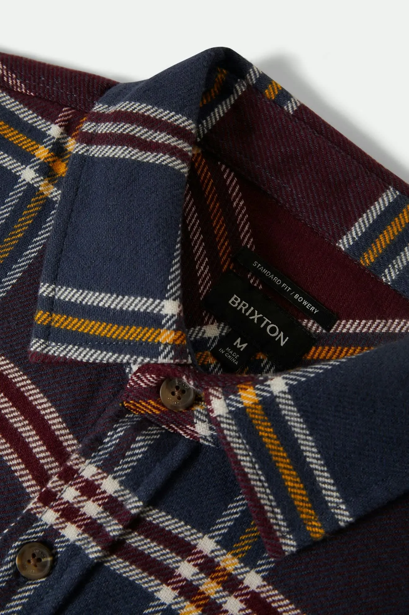 Bowery L/S Flannel - Mood Indigo/Port/Saffron Clean Edge Trim