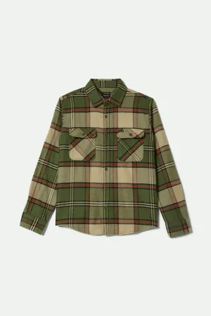 Bowery L/S Flannel - Wild Green/Elm/Adrenaline Rush Classy Detail Relaxed Silhouette
