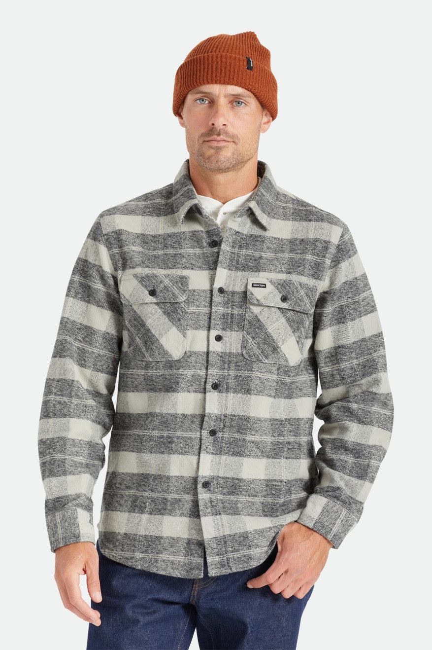 Bowery Heavyweight Flannel - Black/Charcoal hypoallergenic Travel Essential