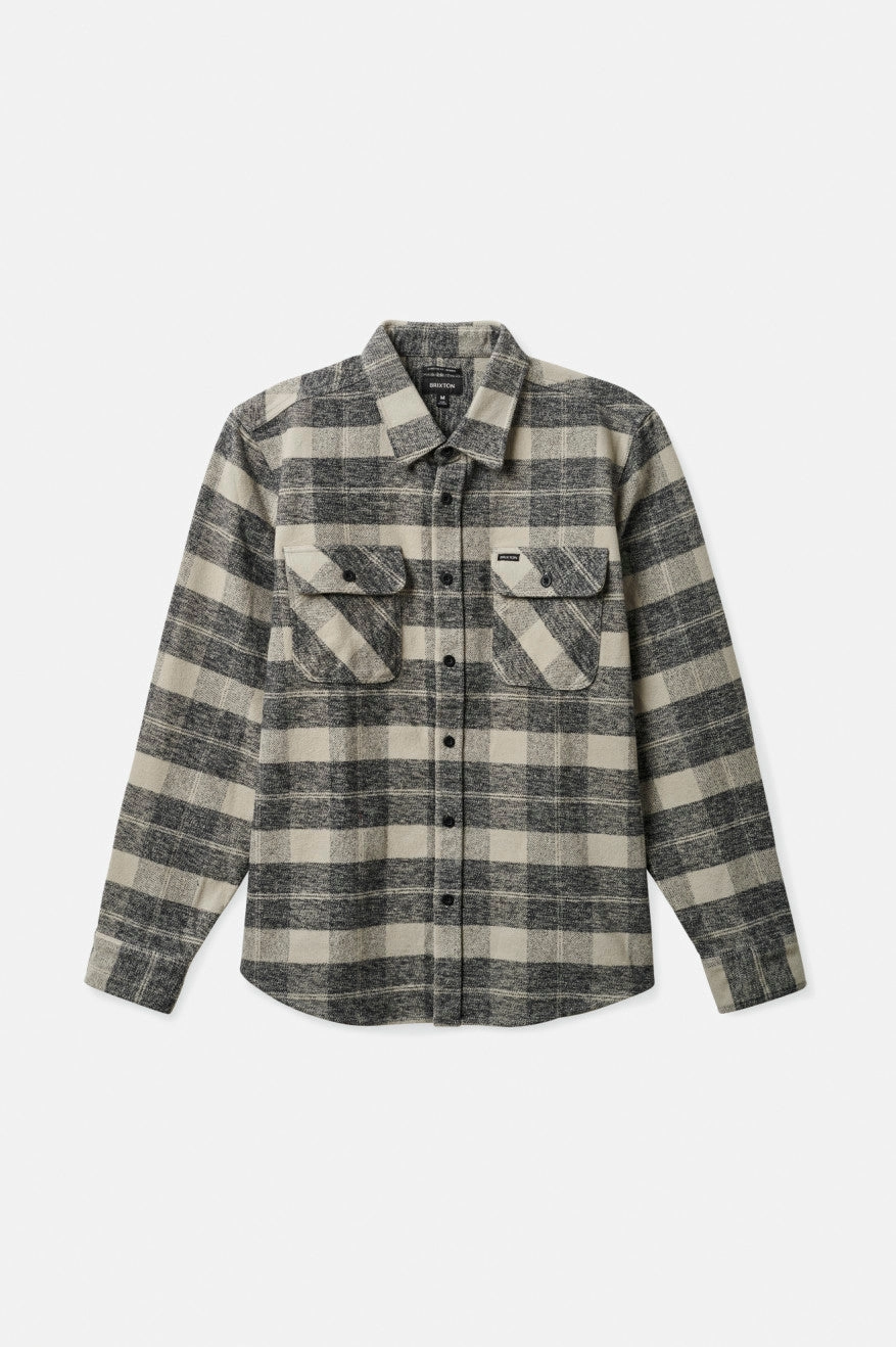 Bowery Heavyweight Flannel - Black/Charcoal Athleisure Wear Polished Placket