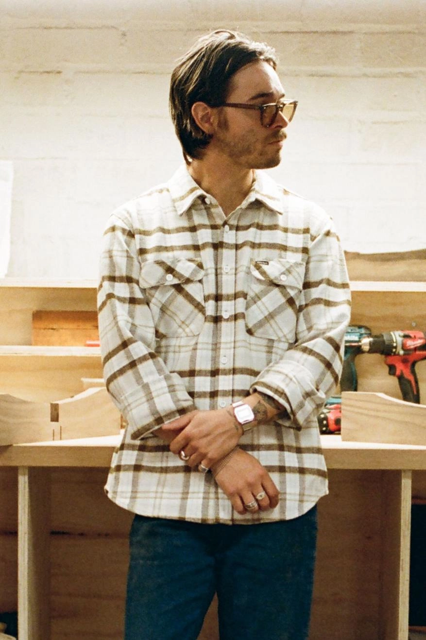 Chic Ensemble Bowery Heavyweight L/S Flannel - Beige/Off White/Desert Palm